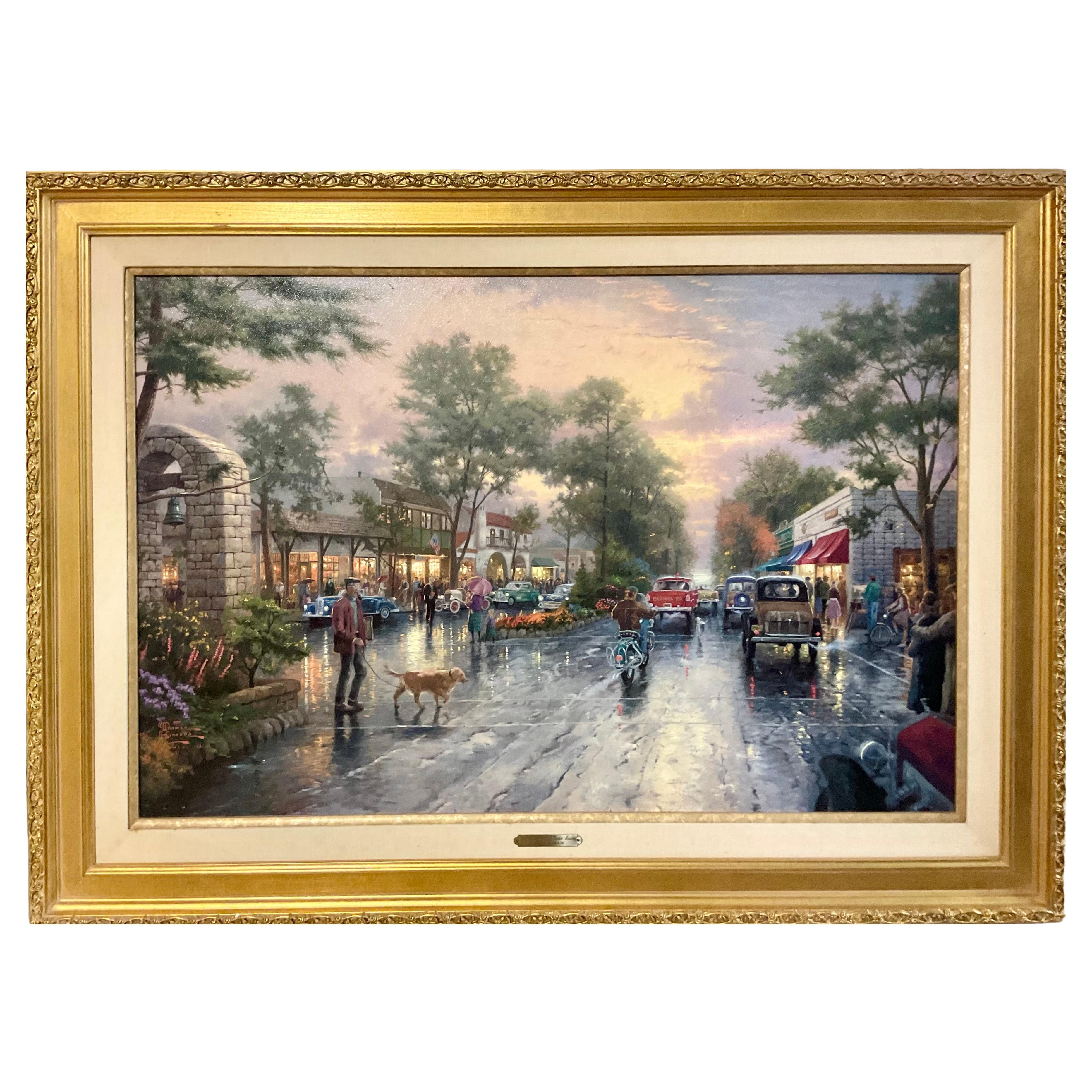 Thomas Kinkade "Carmel, Sunset on Ocean Avenue" on Canvas