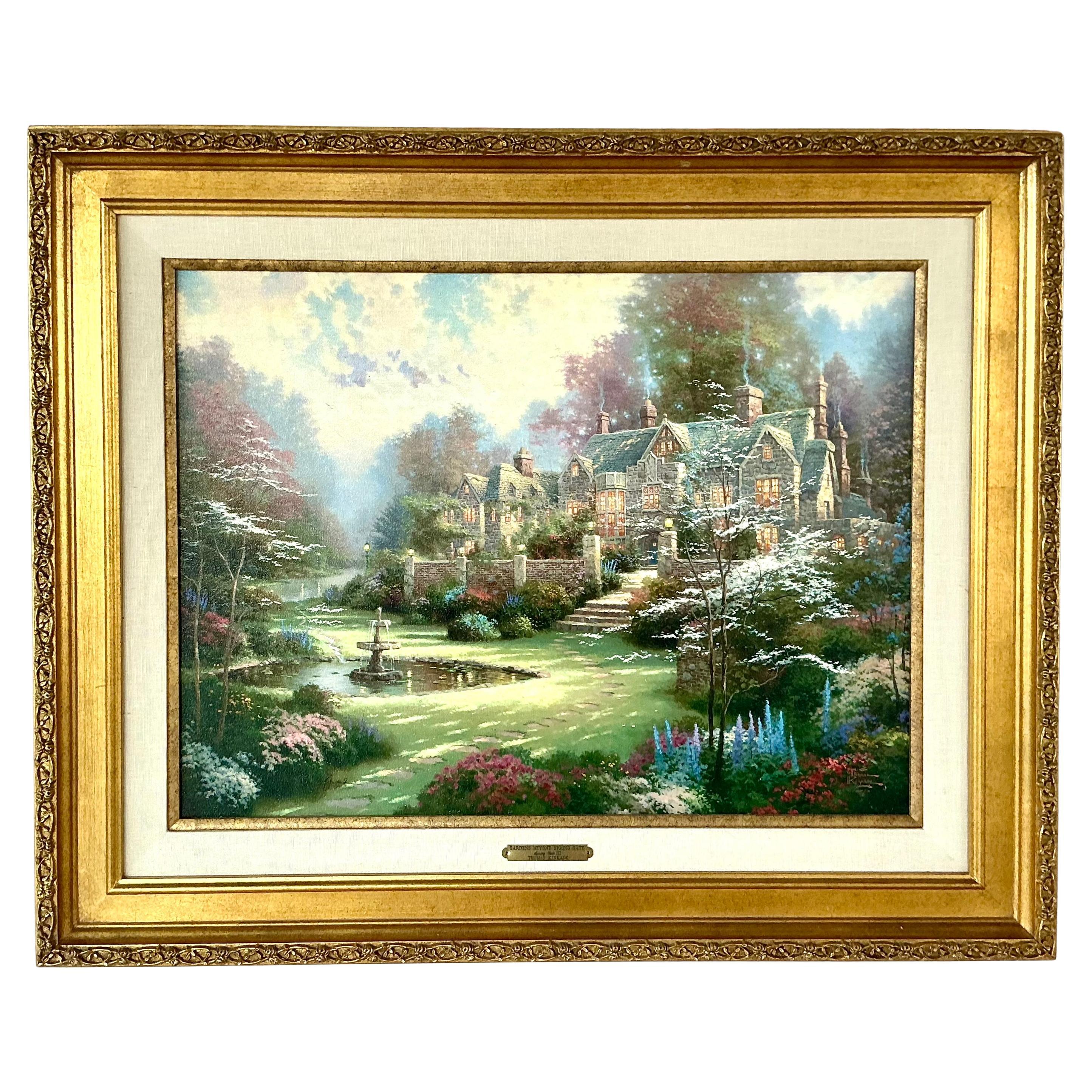 Thomas Kinkade "Gardens Beyond Spring Gate" on Canvas For Sale