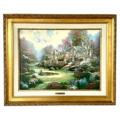Vintage Thomas Kinkade "Gardens Beyond Spring Gate" on Canvas