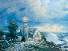 Thomas Kinkade "Una Luz en la Tormenta" sobre Lienzo A/P, 24" x 20" Limitada 247/395
