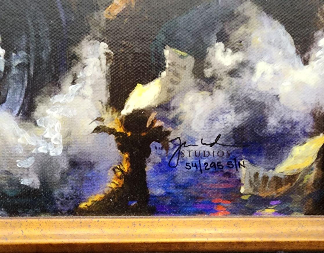 Dark Knight Saves Gotham City, Thomas Kinkade Studios with Two Original Drawings 1