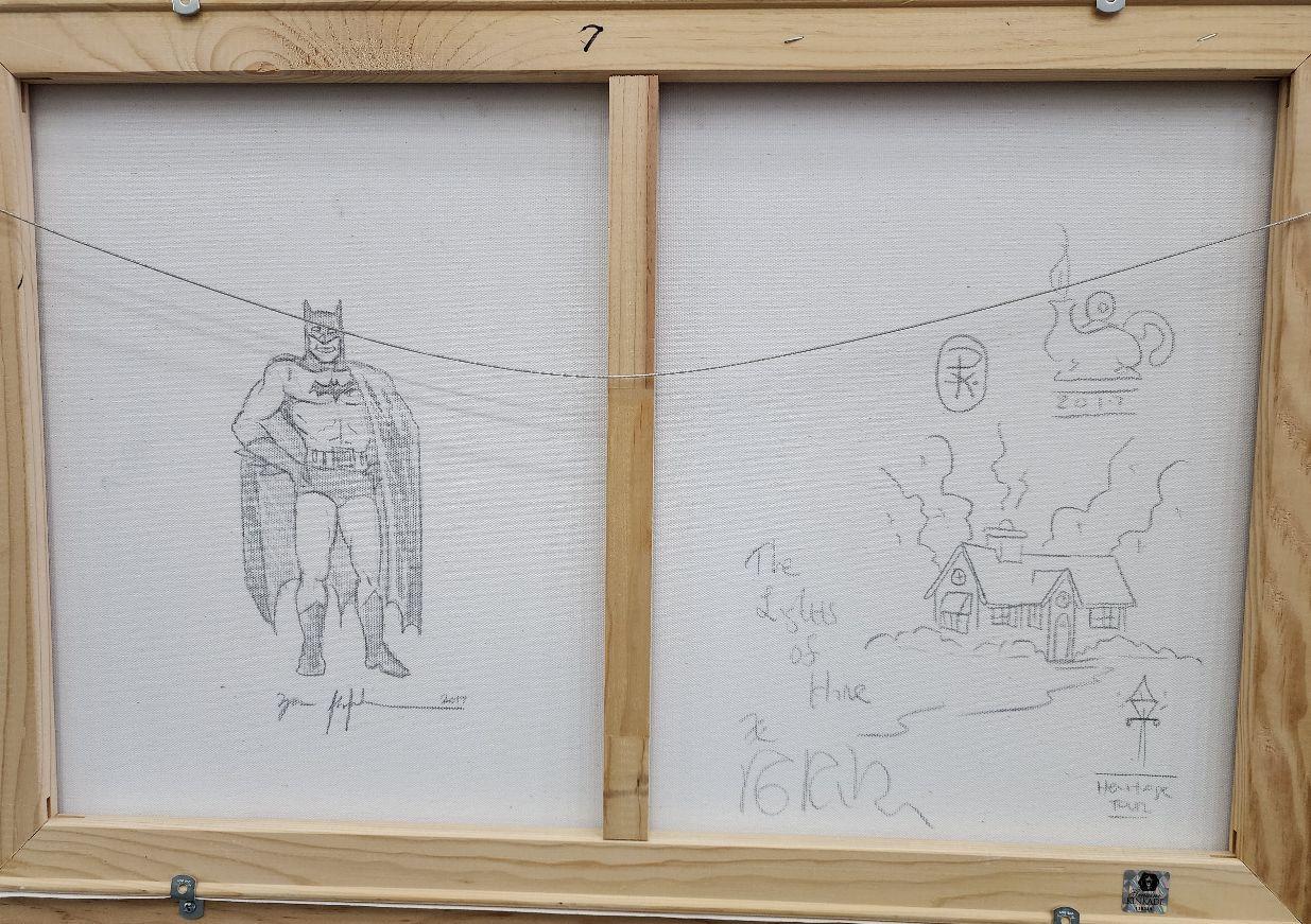 Dark Knight Saves Gotham City, Thomas Kinkade Studios with Two Original Drawings 4