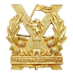 Thomas L Mott Antique Yellow Gold Tyneside Scottish Brigade Sweetheart Brooch