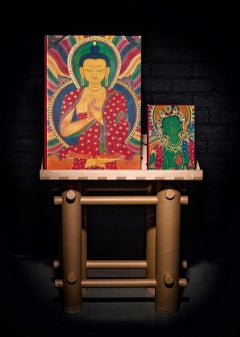 Thomas Laird's Murals of Tibet Firmato dal Dalai Lama con leggio