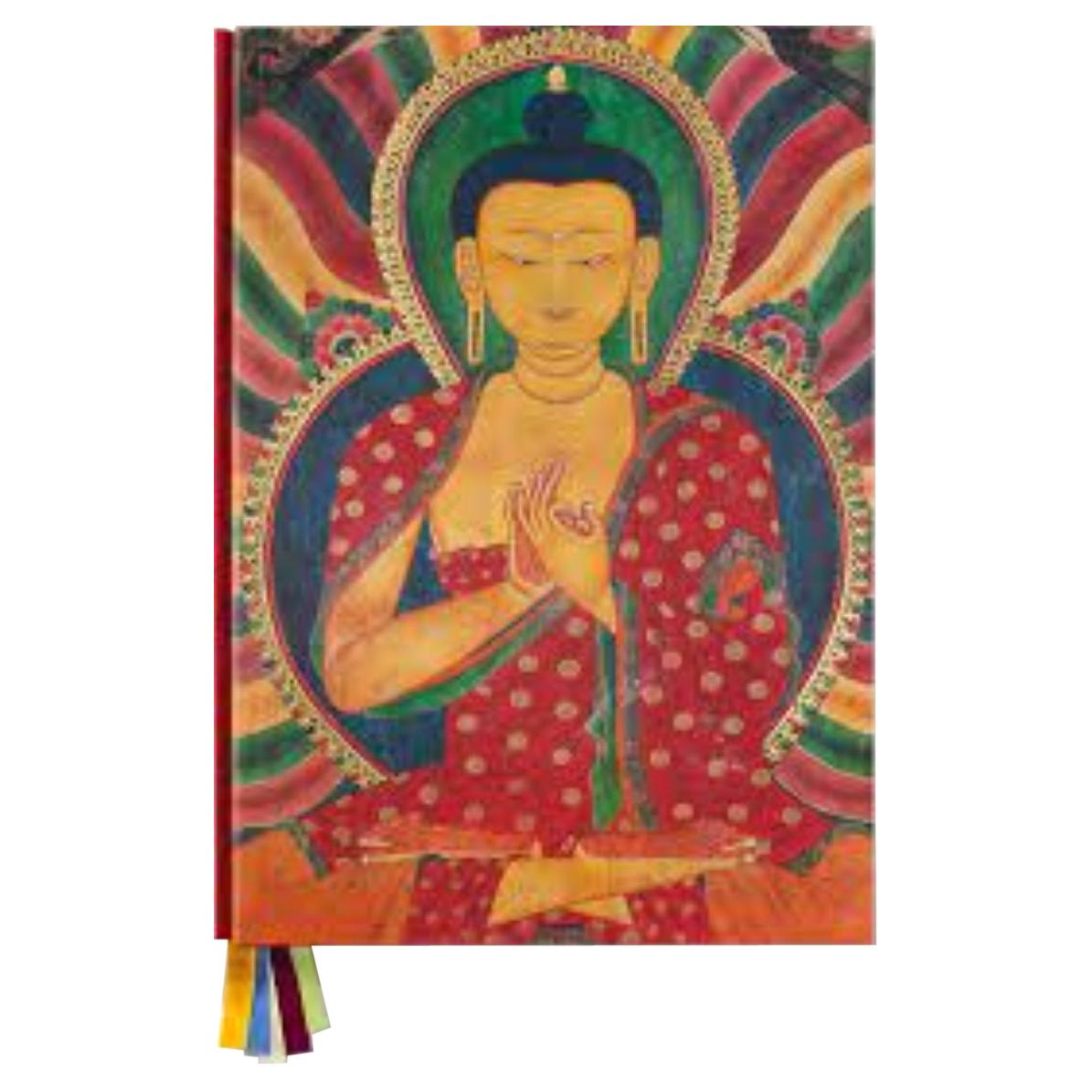 Thomas Lairds Wandgemälde von Tibet, signiert vom Dalai Lama mit Bücherständer im Angebot