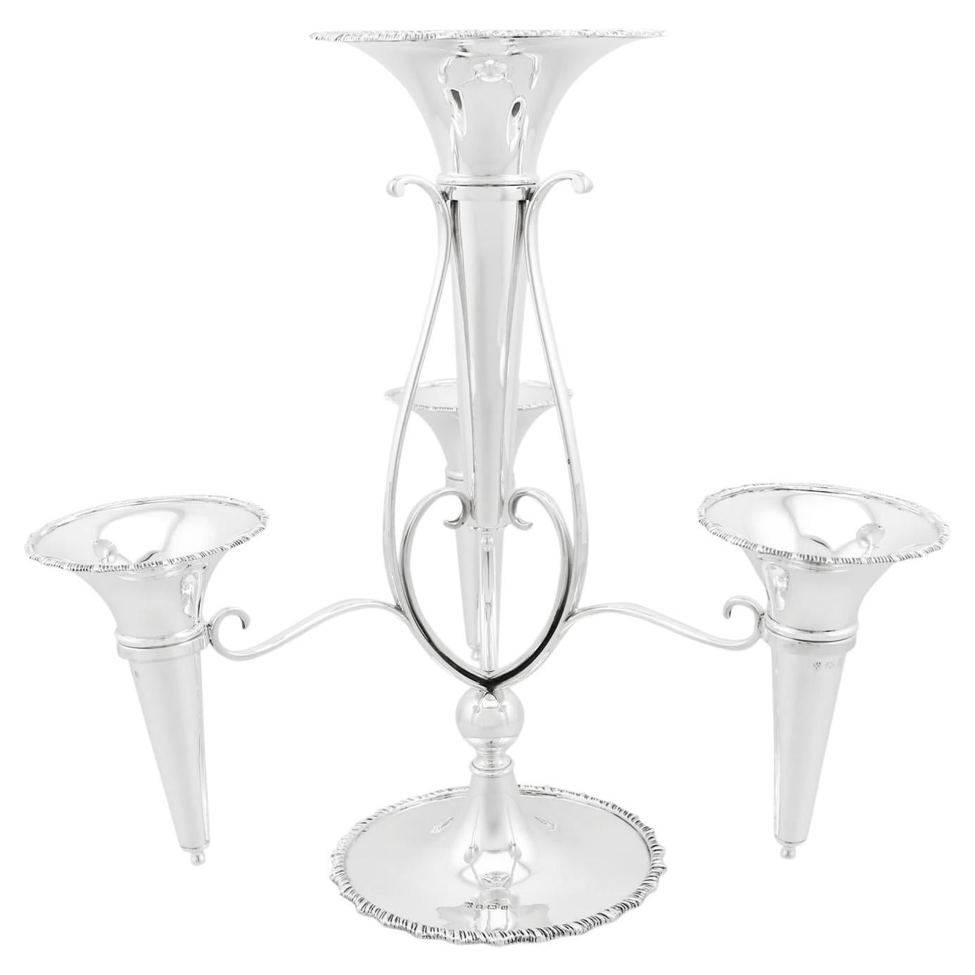 Antike Thomas Latham und Ernest Morton Sterlingsilber-Epergne, Epergne im Angebot