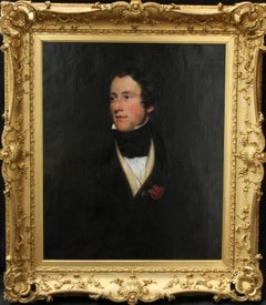 Porträt eines Gentleman - British Regency Kunst 1820 männliches Porträt-Ölgemälde