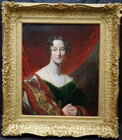 Porträt einer jungen Frau mit Schal – britisches Porträt-Ölgemälde des frühen 19. Jahrhunderts