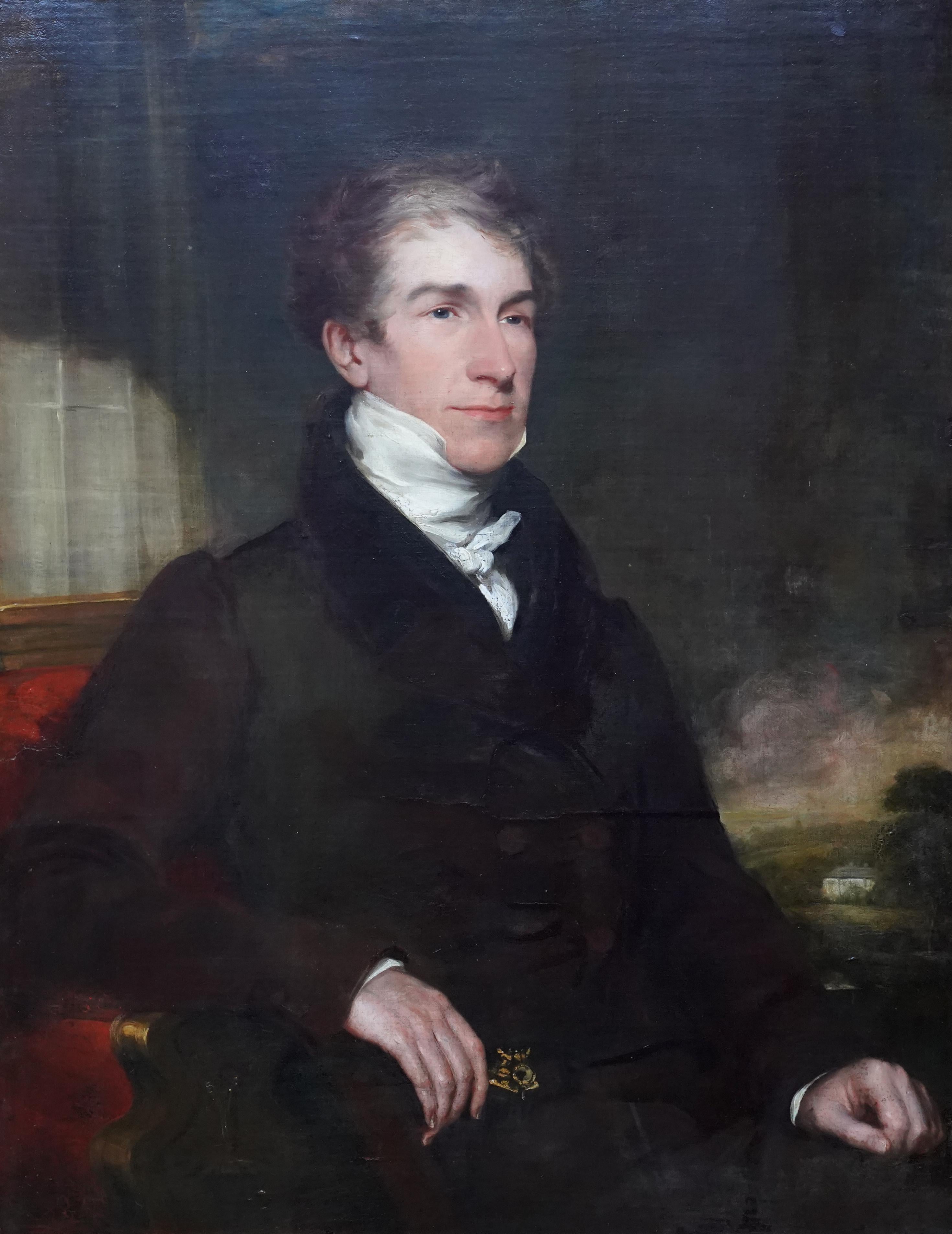 Portrait de William Cooper - Art victorien britannique portrait masculin peinture à l'huile - Painting de Thomas Lawrence