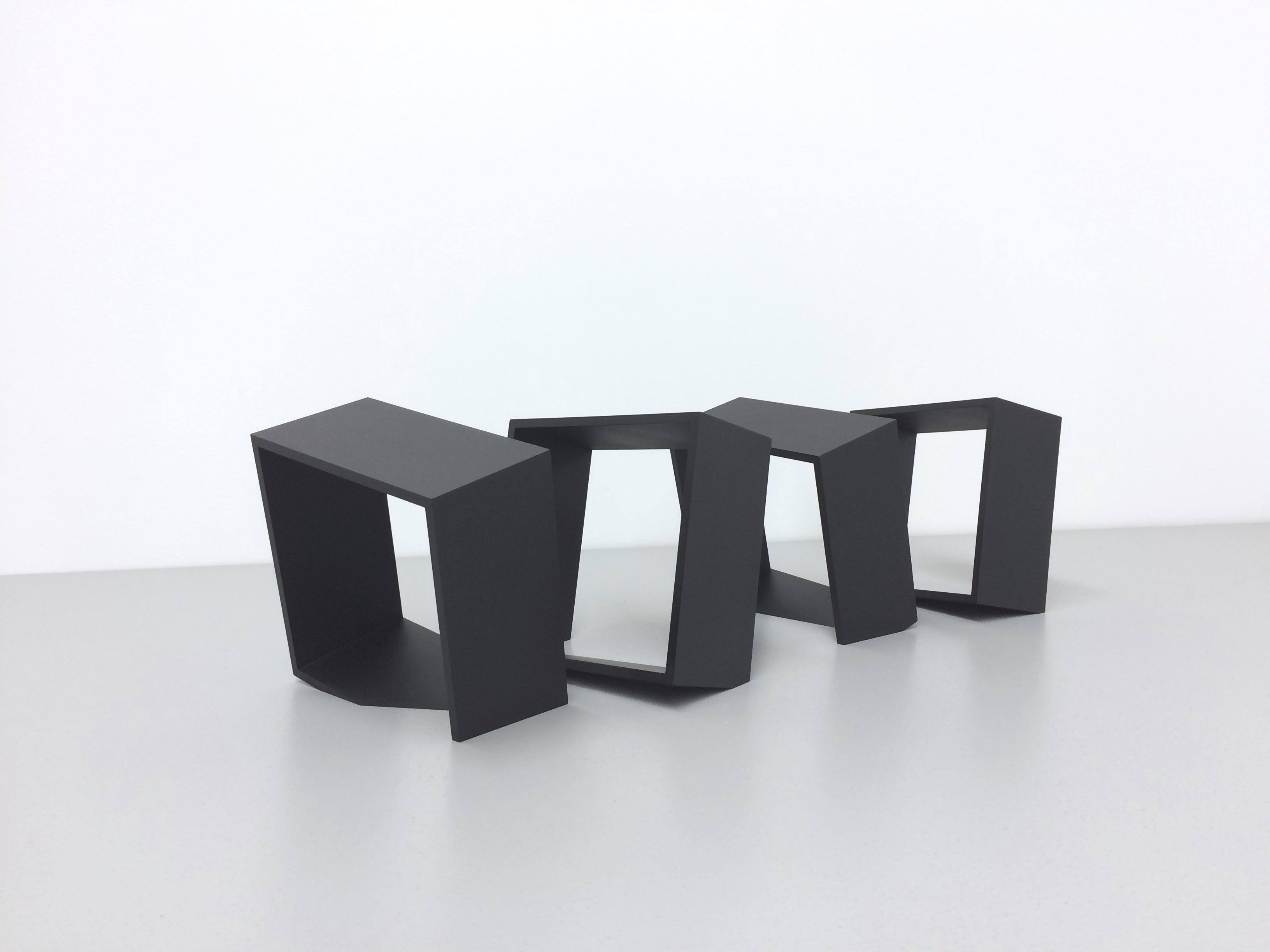 Untitled (4 black units) - Sculpture by Thomas Lendvai