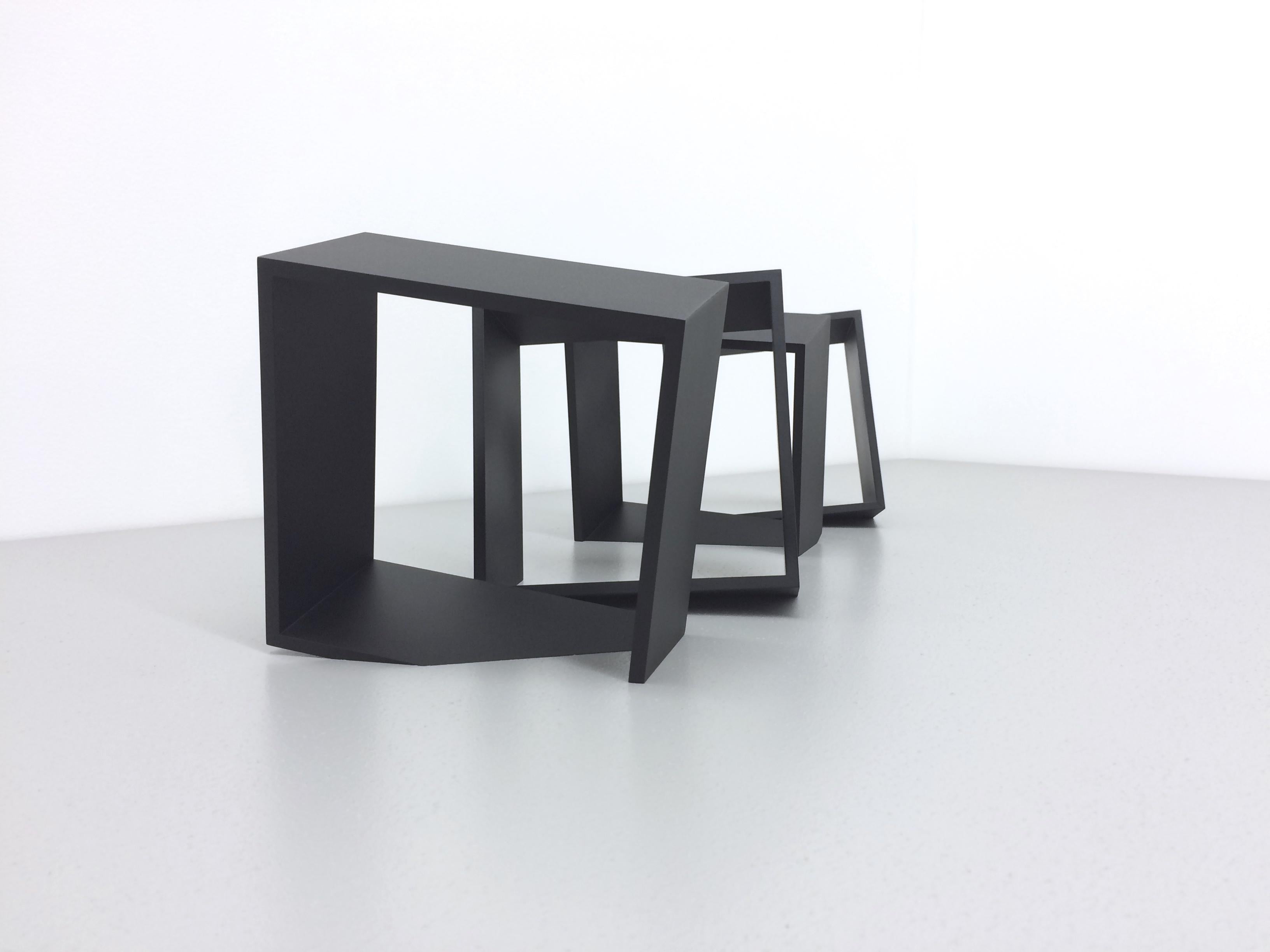 Thomas Lendvai Abstract Sculpture - Untitled (4 black units)