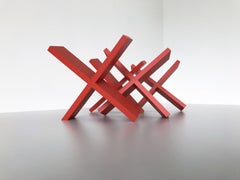 Sans titre (4 X rouges), Sculpture abstraite géométrique, 2018