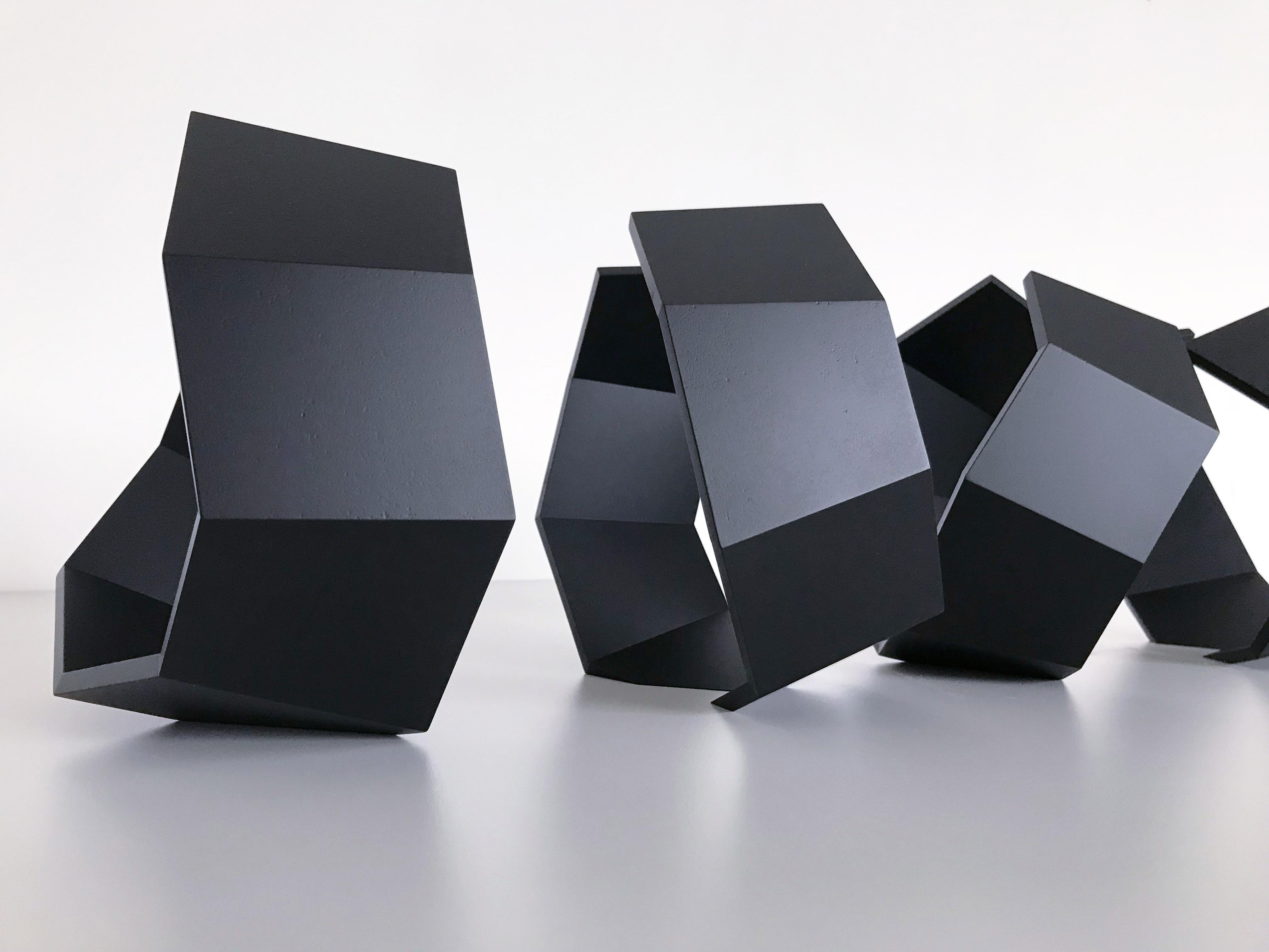 Thomas Lendvai Abstract Sculpture - Untitled (black octagons)