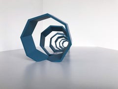 Untitled (blue octagons), Geometrical Abstract Sculpture, 2018