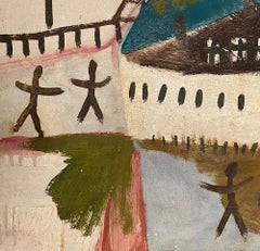 1957 Naive Oil Painting by Artist Thomas Leyland