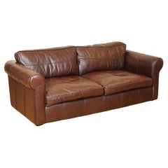 Thomas Lloyd Brown Leather Three Seater Sofa