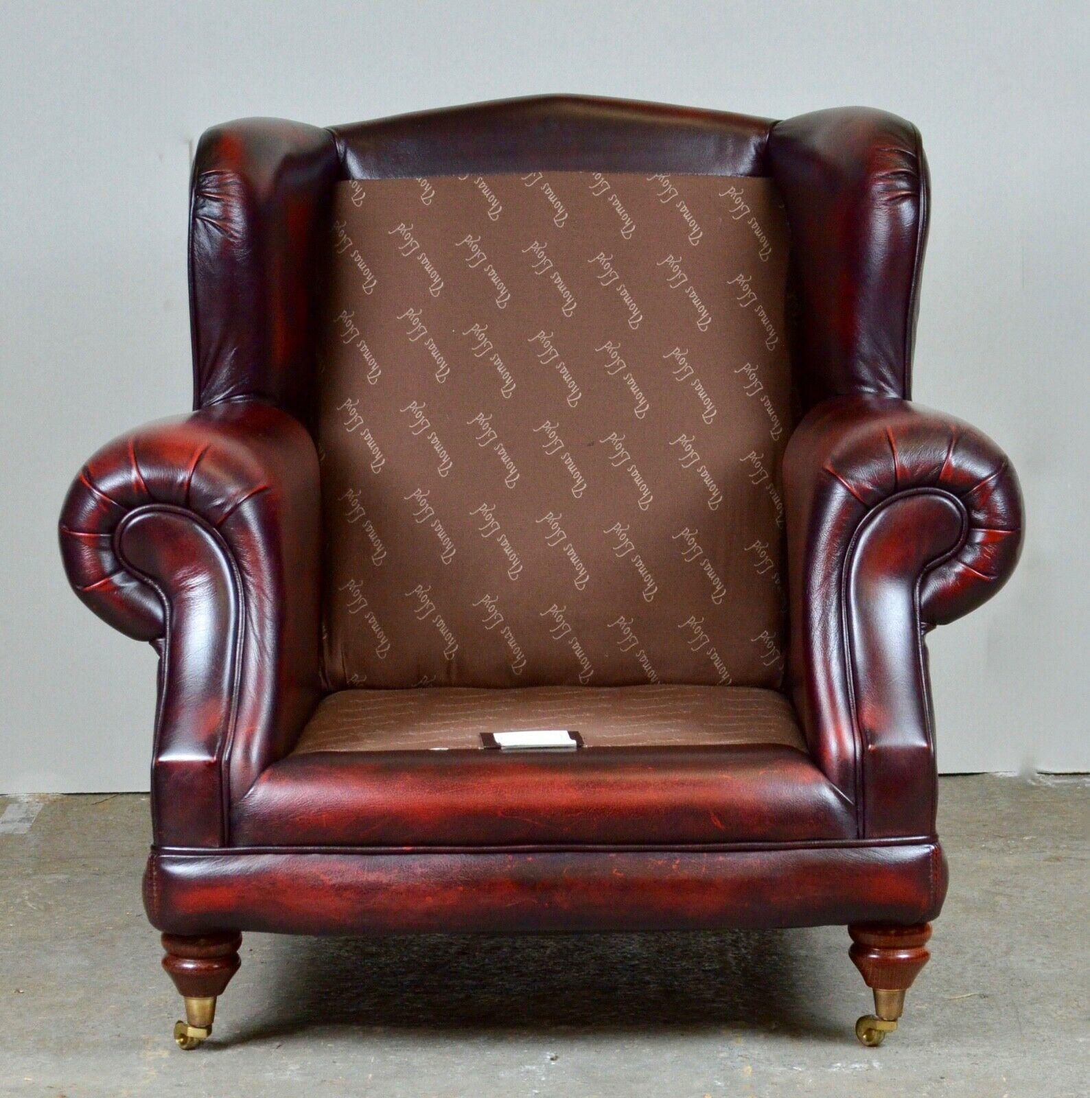THOMAS LLOYD OXBLOOD RED LEATHER ARMCHAiR MATCHING SOFA ALSO AVAILABLE 3