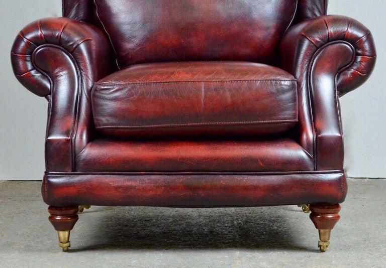 THOMAS LLOYD OXBLOOD RED LEATHER ARMCHAiR MATCHING SOFA ALSO AVAILABLE ...
