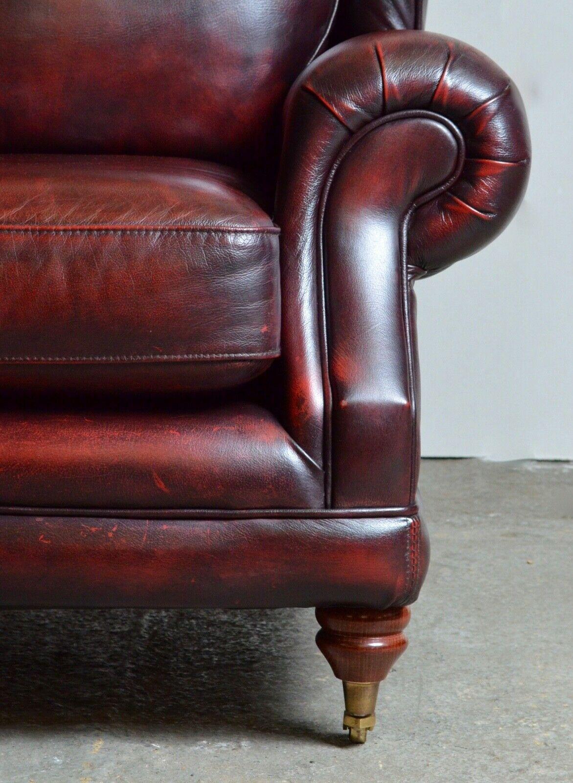 THOMAS LLOYD OXBLOOD RED LEATHER ARMCHAiR MATCHING SOFA ALSO AVAILABLE 1