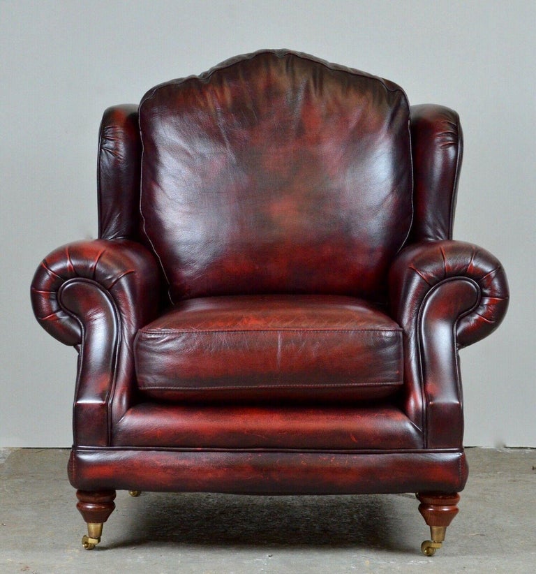 THOMAS LLOYD OXBLOOD RED LEATHER ARMCHAiR MATCHING SOFA ALSO AVAILABLE