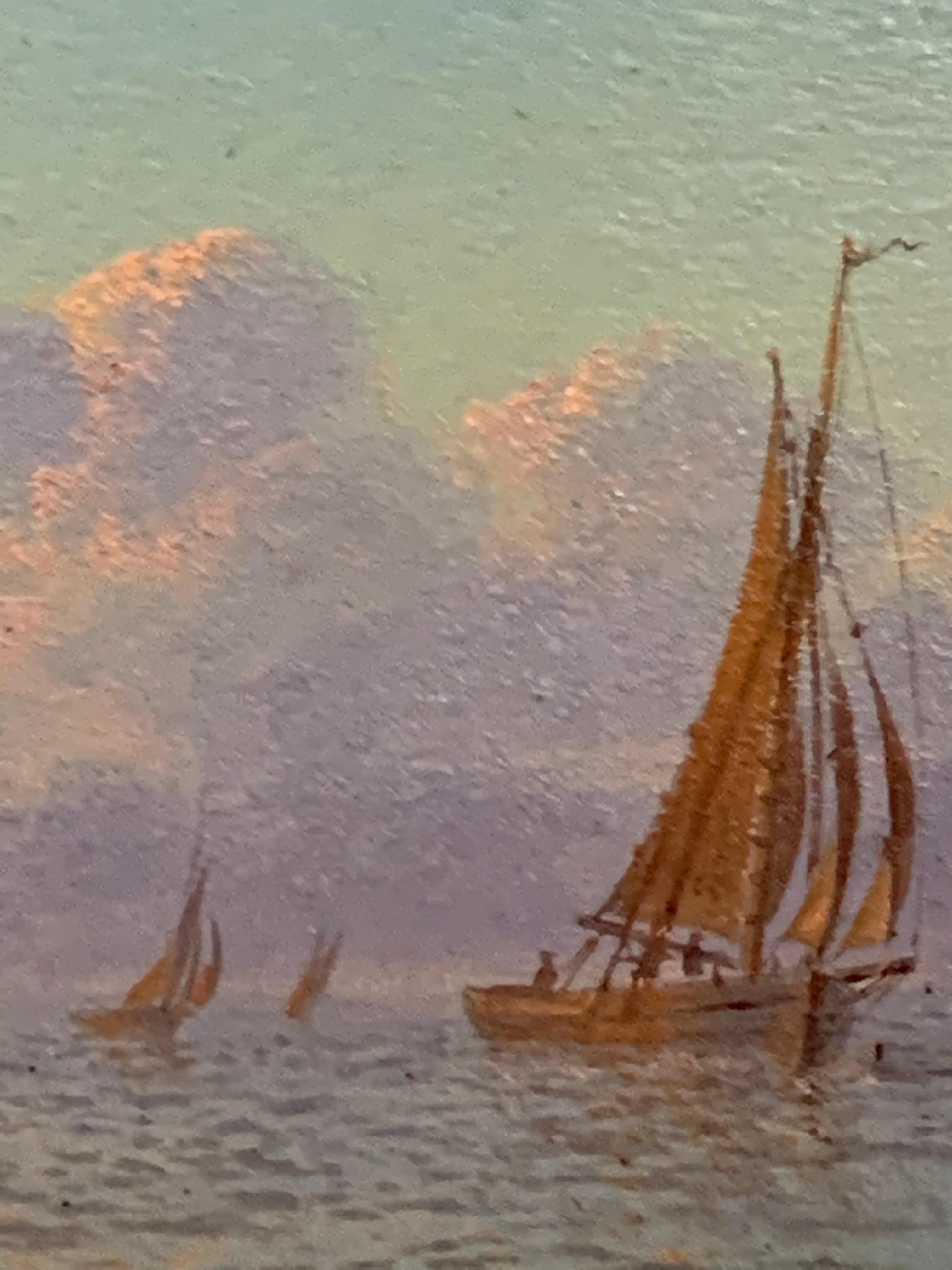 Thomas Lucop 1834-1911 était un peintre de Hull et Maître Marin, ami et élève de Henry Redmore. Il délimitait soigneusement la navigation et ses activités, ce qui a contribué à créer l'atmosphère unique de ses œuvres, appréciée par les 