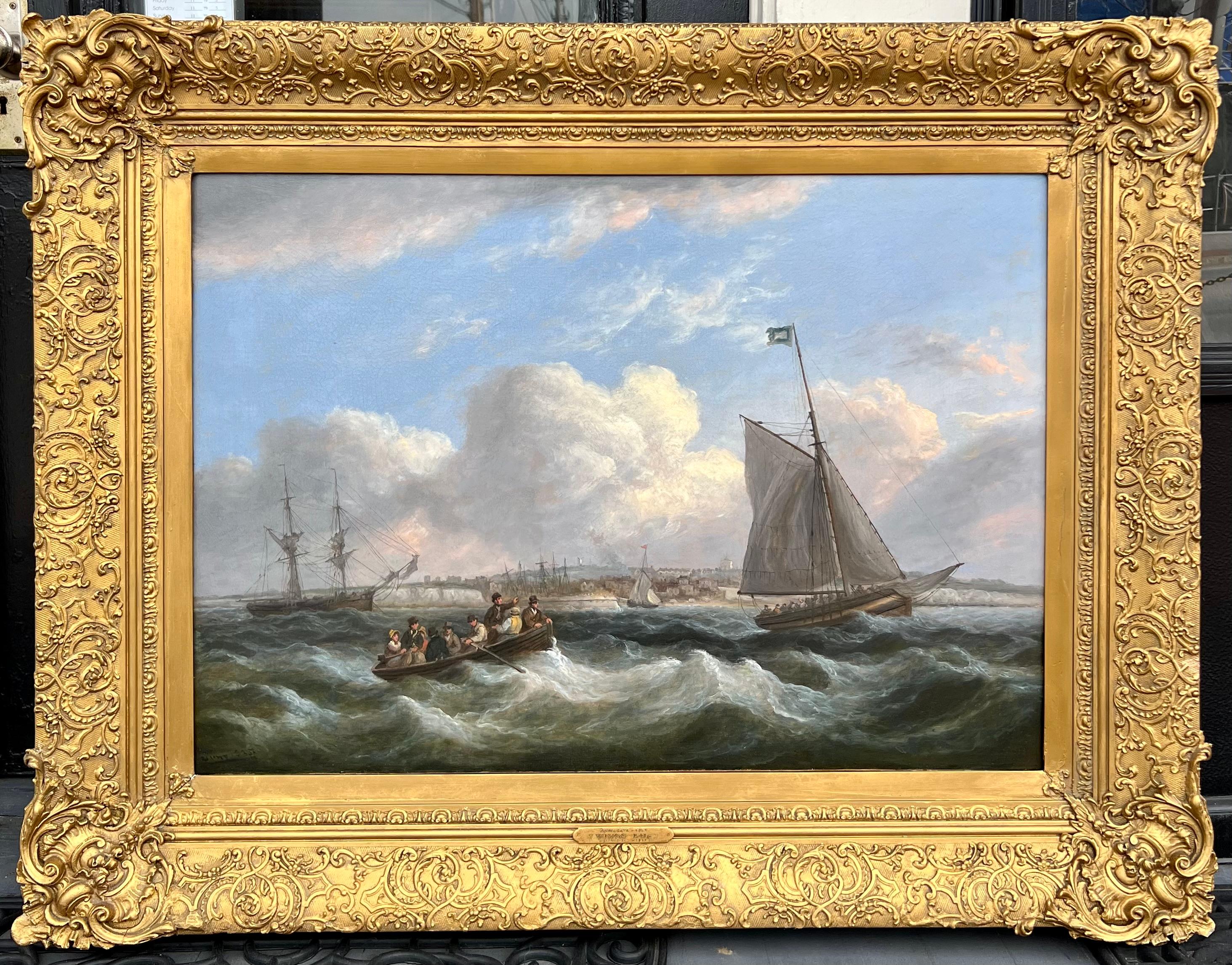Expédition hors de la côte - Victorien Painting par Thomas Luny