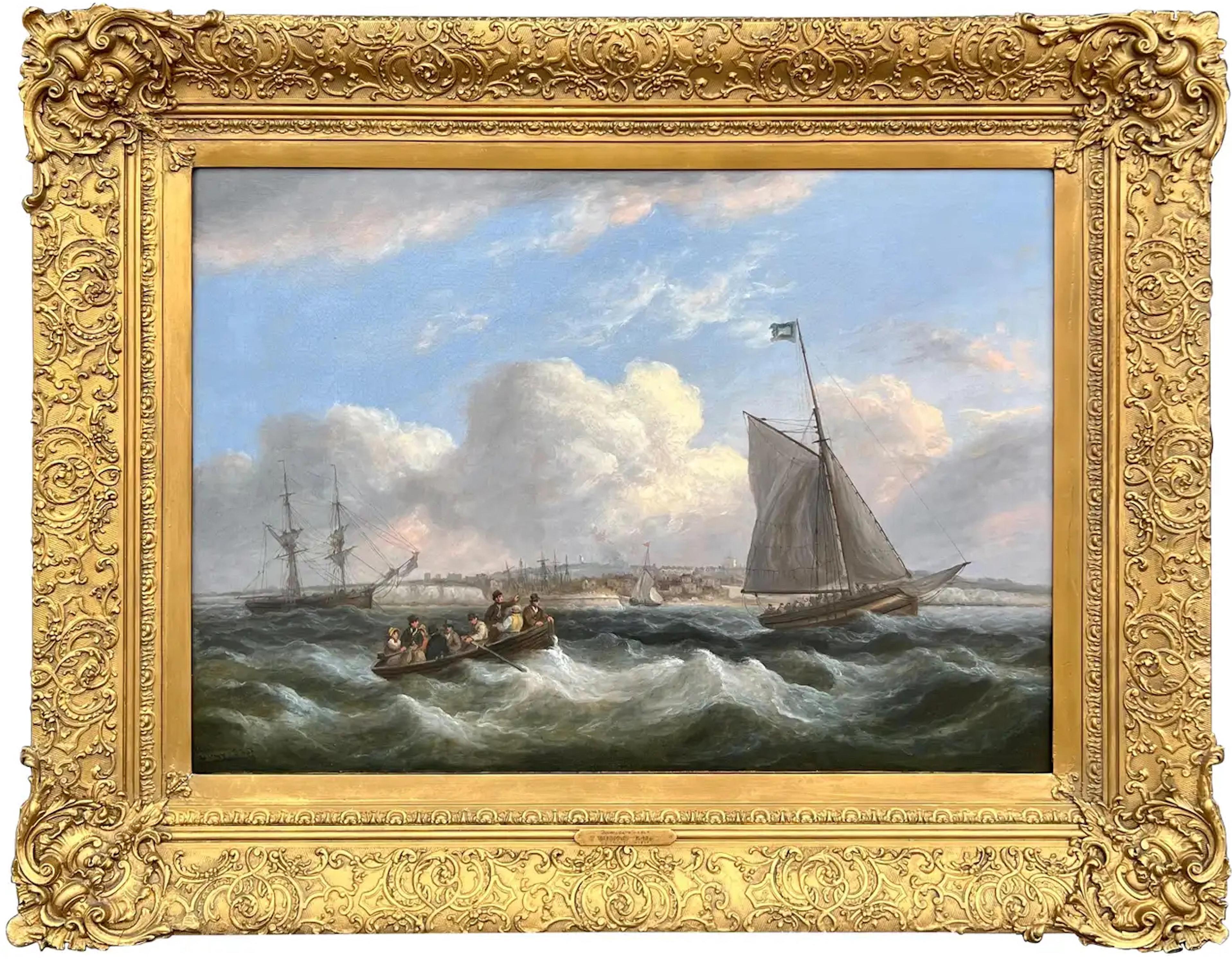 Thomas Luny Landscape Painting - Shipping Off the Coast