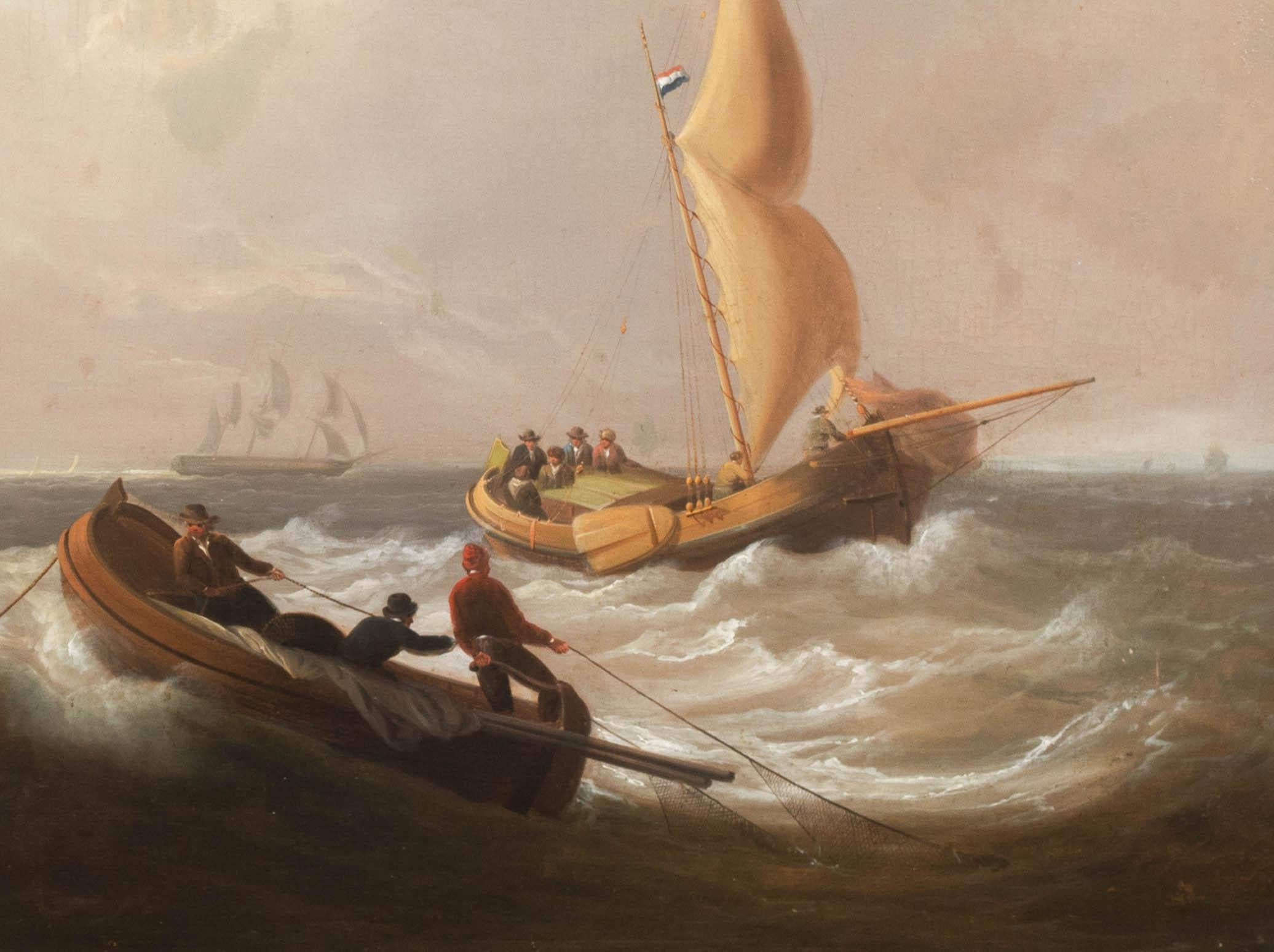 Navi che navigano al largo della costa, circa 1800  Thomas Luny (1759-1837) - uno della coppia 5