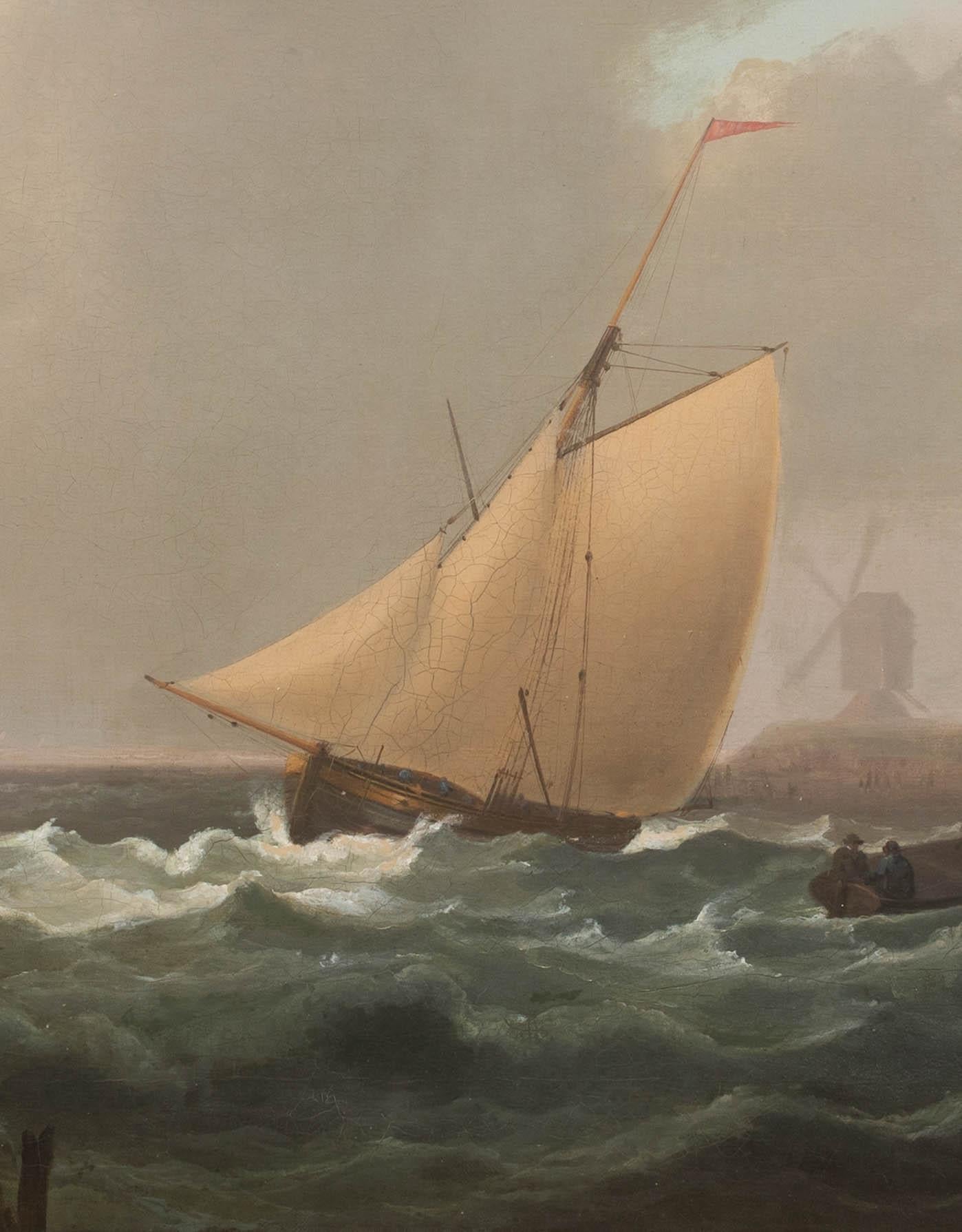 Navires naviguant au large de la côte, vers 1800  Thomas LUNY (1759-1837) - une paire en vente 3