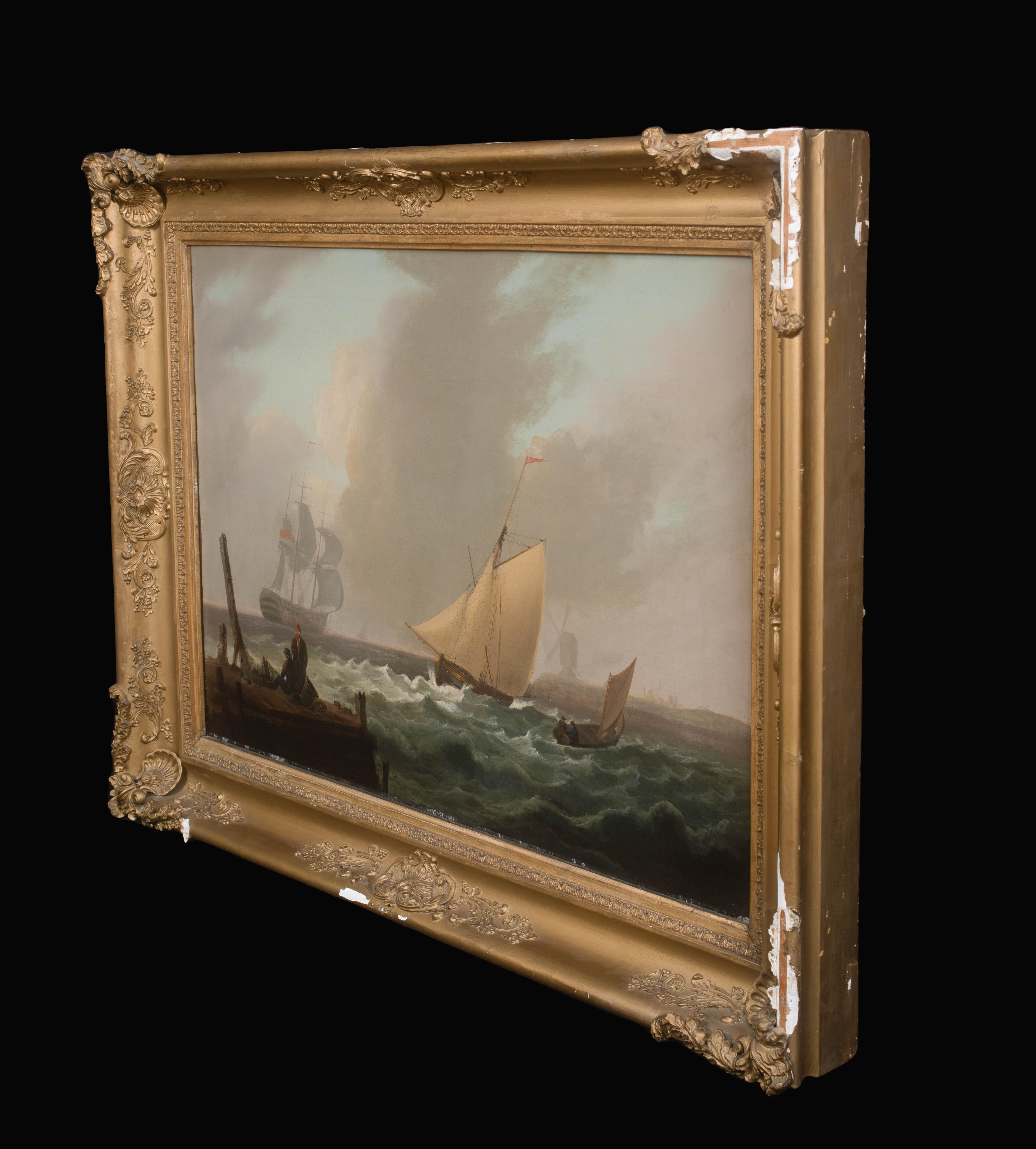 Navires naviguant au large de la côte, vers 1800  Thomas LUNY (1759-1837) - une paire en vente 5