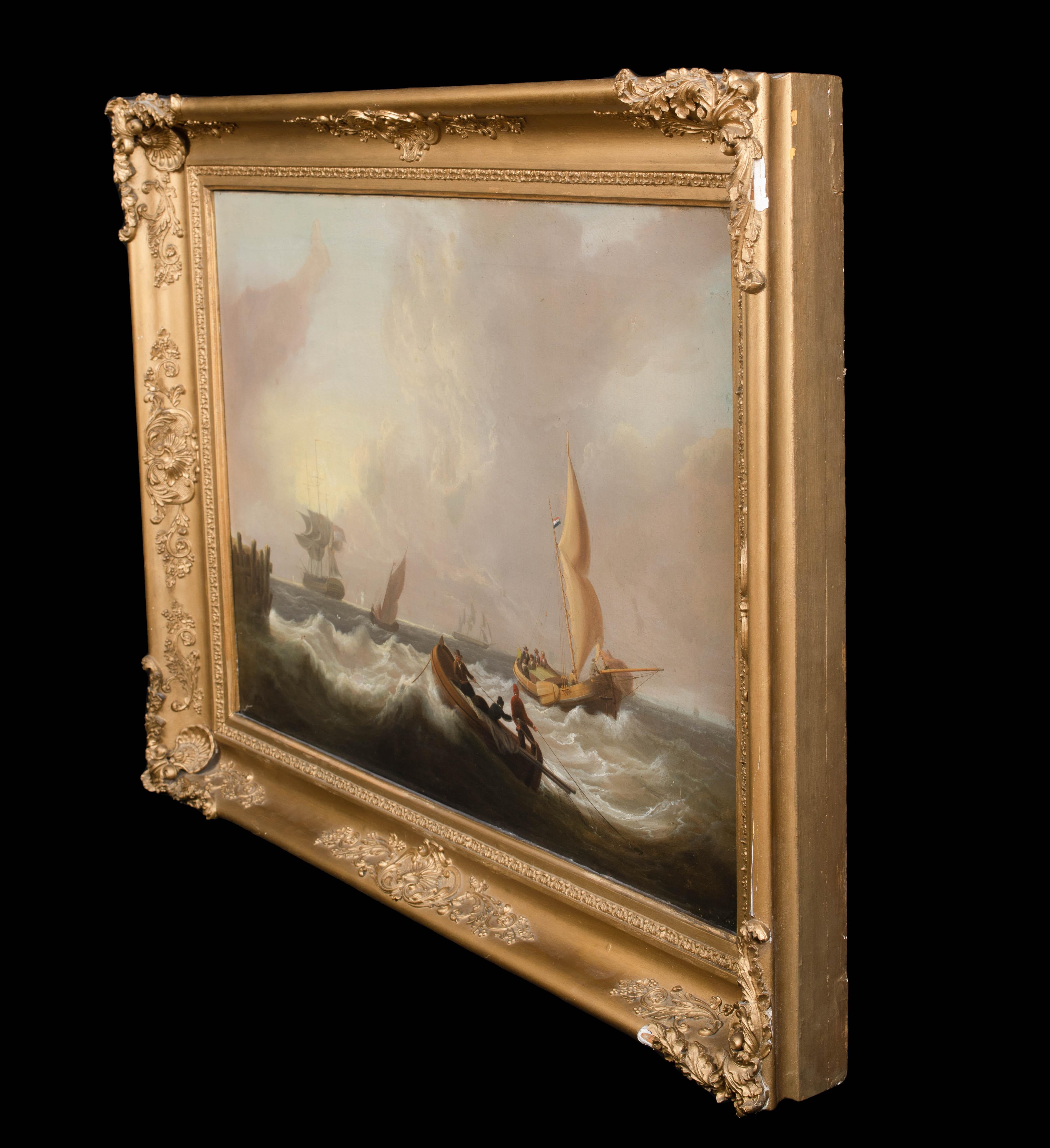 Navi che navigano al largo della costa, circa 1800  Thomas Luny (1759-1837) - uno della coppia 8