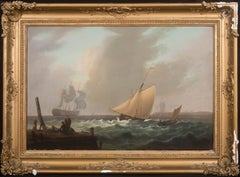 Ships Sailing Off The Coast, circa 1800  Thomas LUNY (1759-1837) - one of a pair