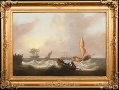 Ships Sailing Off The Coast, circa 1800  Thomas LUNY (1759-1837) - one of a pair