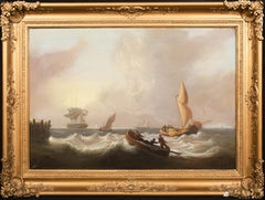 Ships Sailing Off The Coast, circa 1800 Thomas LUNY (1759-1837) - one of a pair