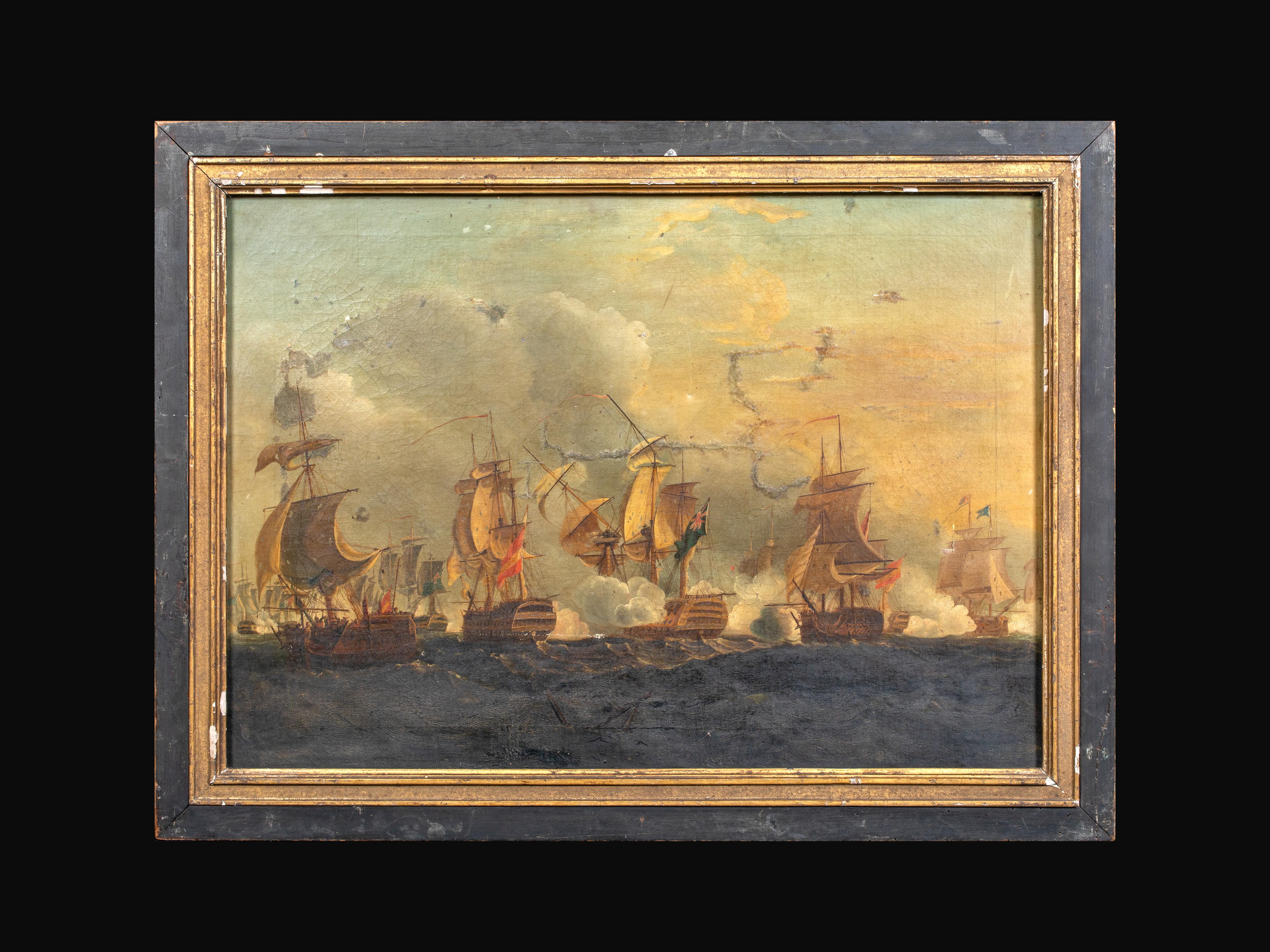 The Battle of Cape St Vincent, Anglo-Spanish War, 1797  - Painting by Thomas Luny