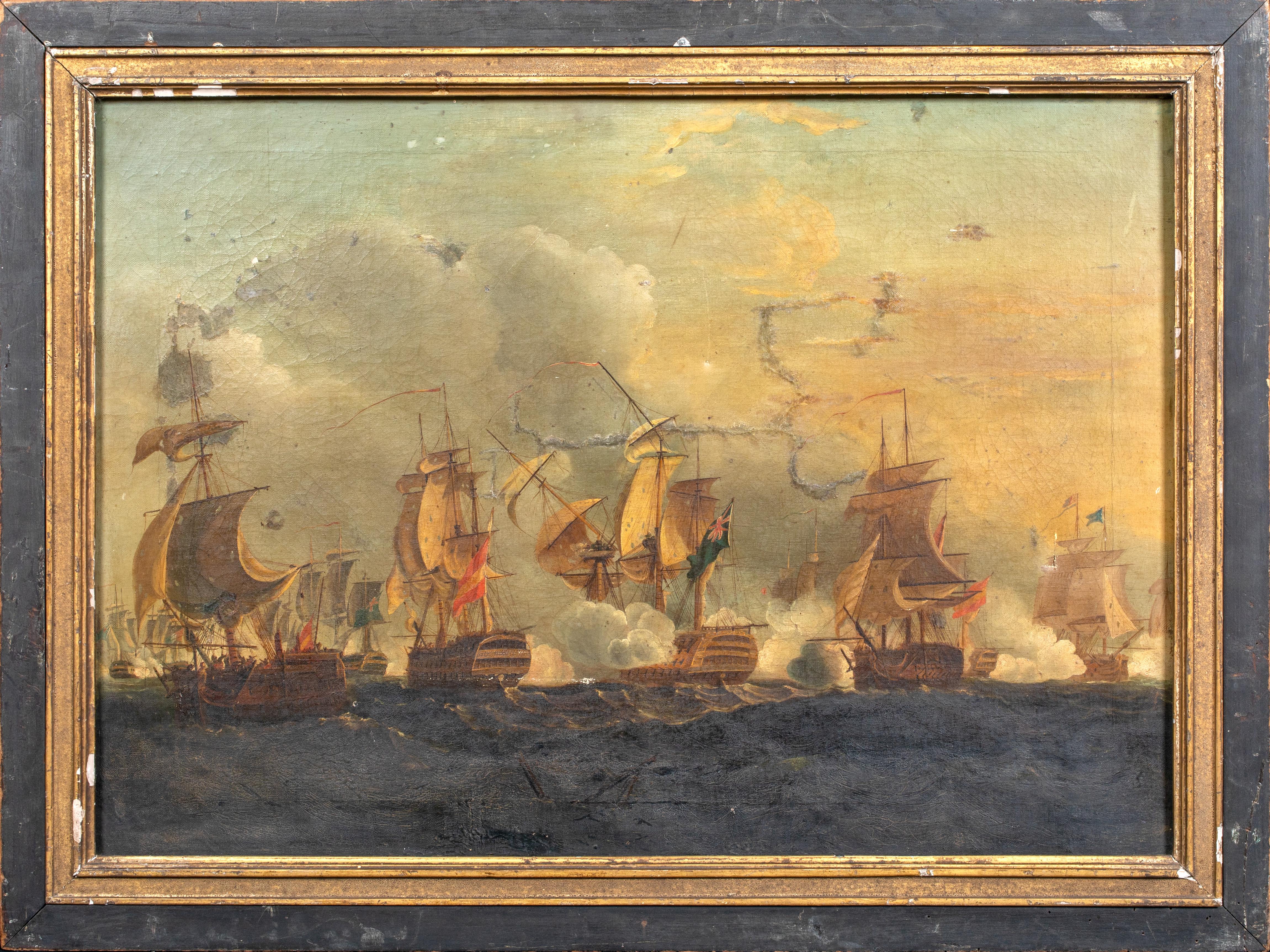 Thomas Luny Landscape Painting - The Battle of Cape St Vincent, Anglo-Spanish War, 1797 
