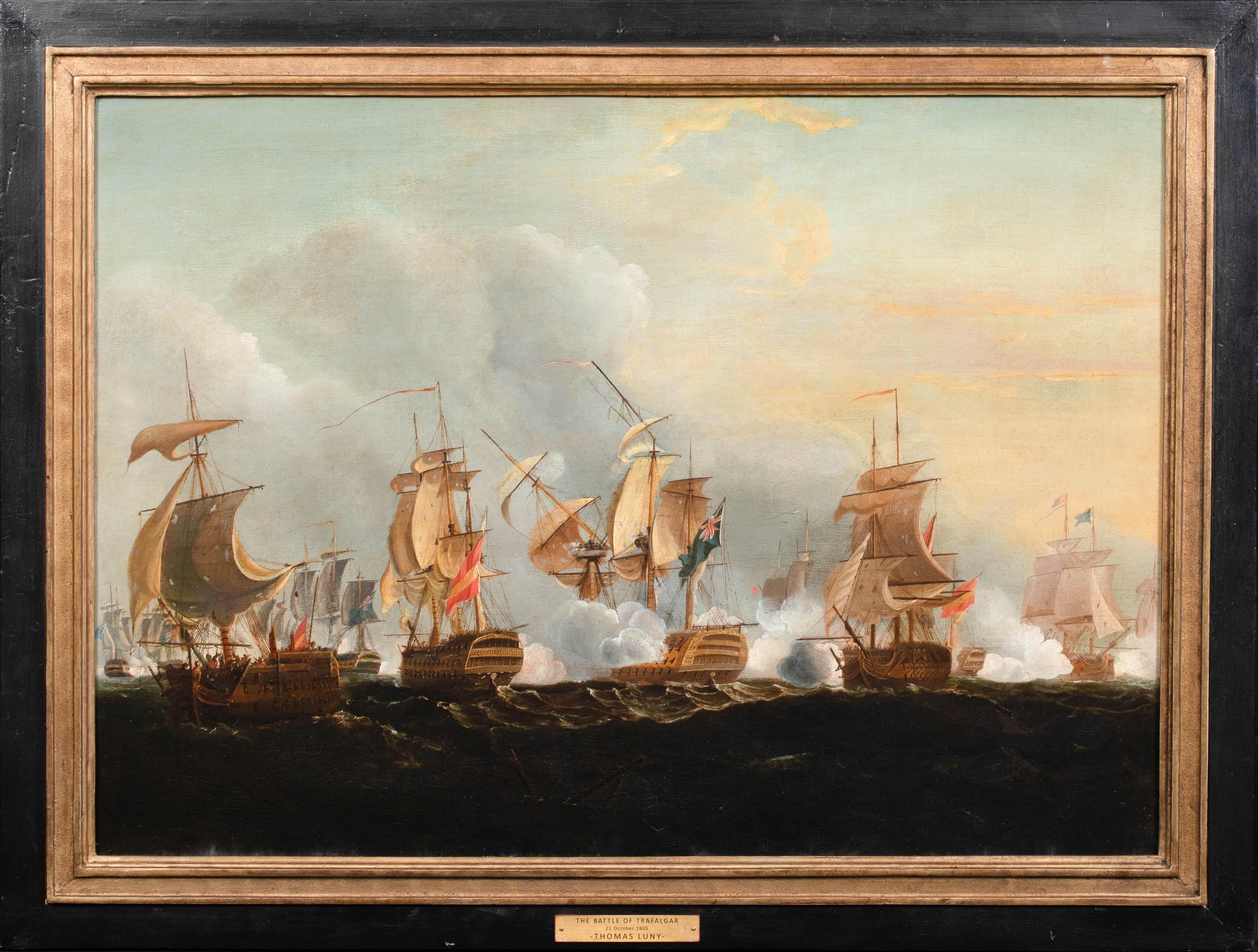 Thomas Luny Landscape Painting - The Last Action Of Santisima Trinidad At The Battle Of Trafalgar, 1805