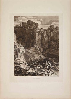 View of La Verna - Original Etching  by Thomas Lupton - Early 19th Century