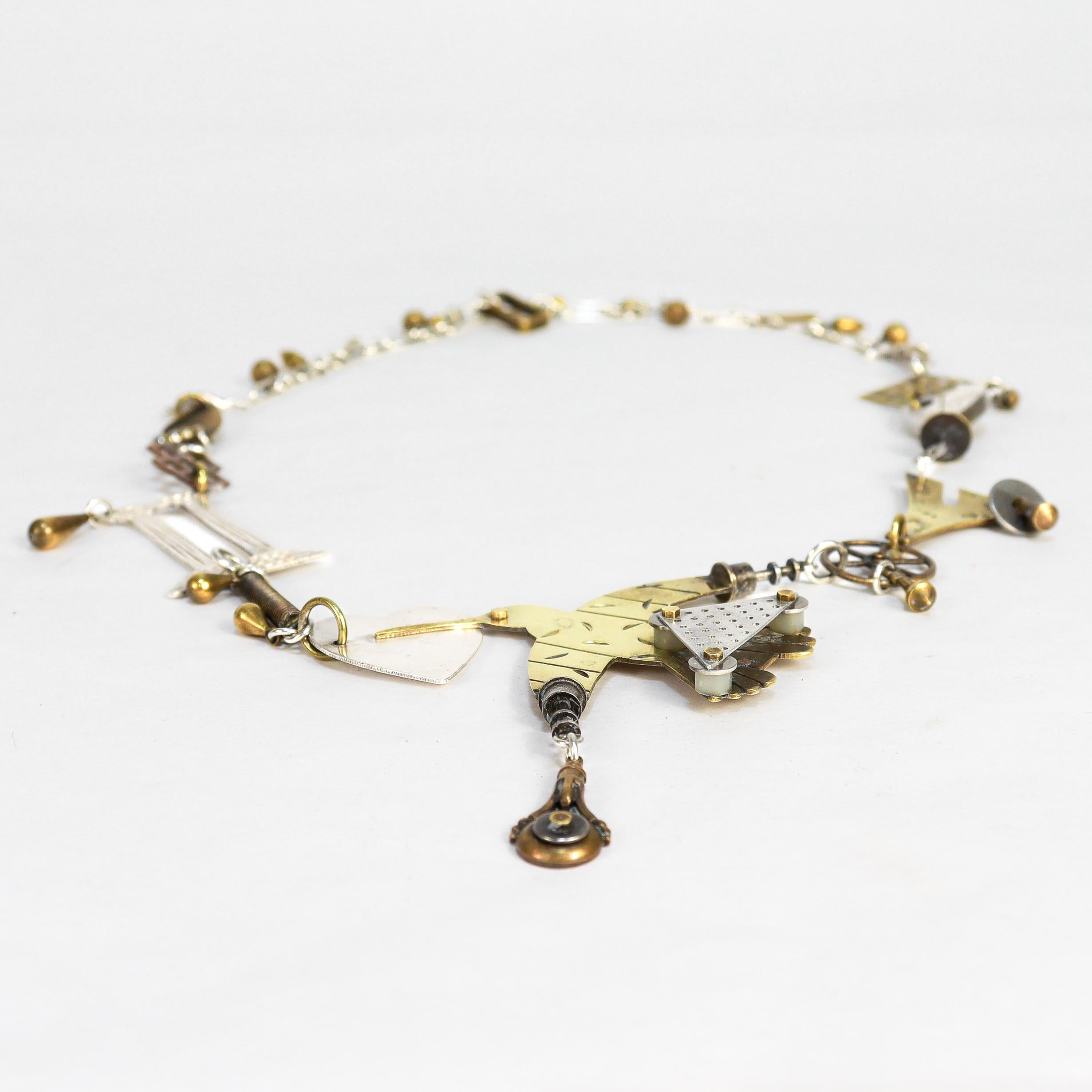 Collana tecno-romantica in metalli misti di Thomas Thomas in vendita 7