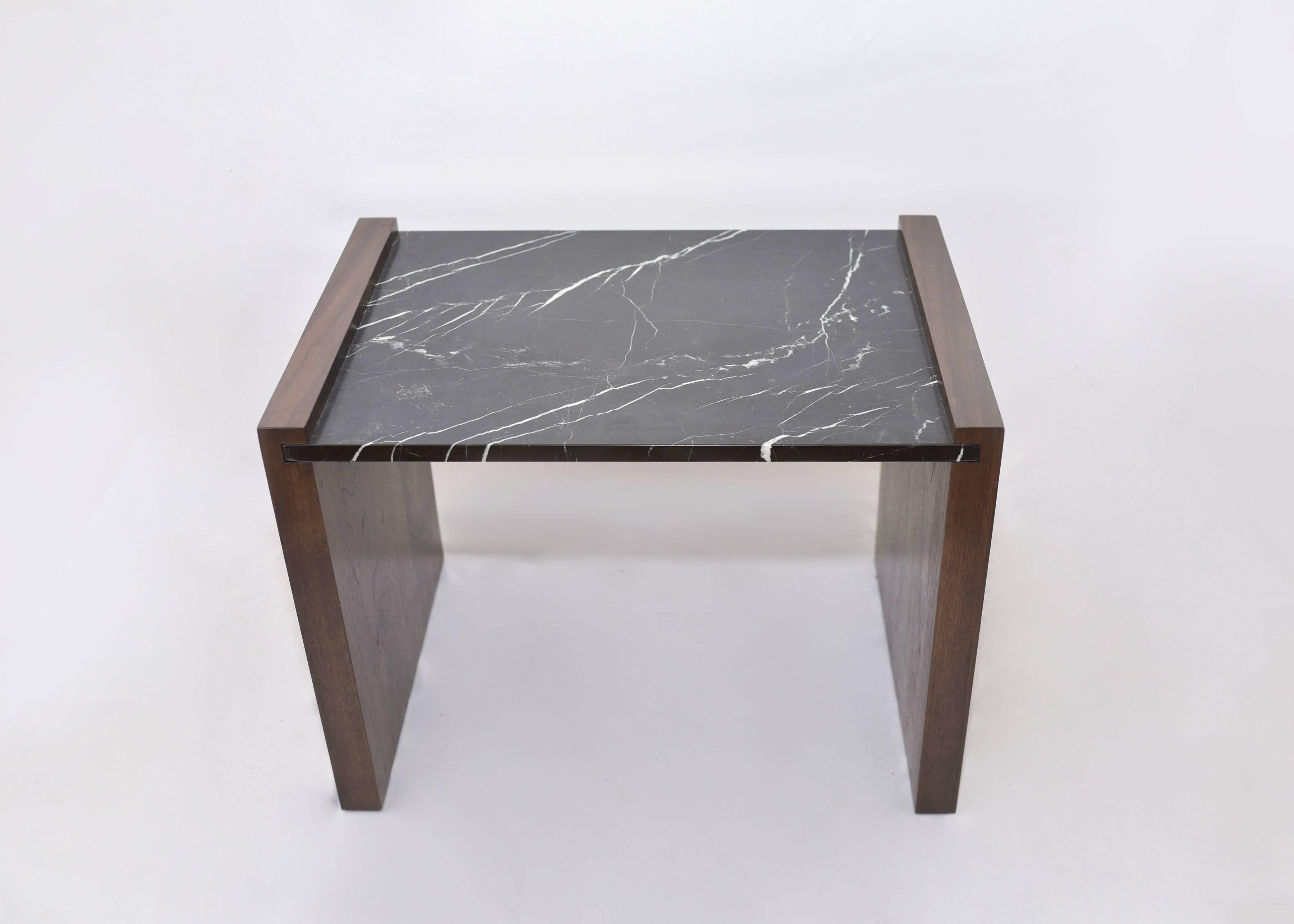 A simple side table with your choice of wood and marble finishes. Use alone or nested with the Thomas glass side table.