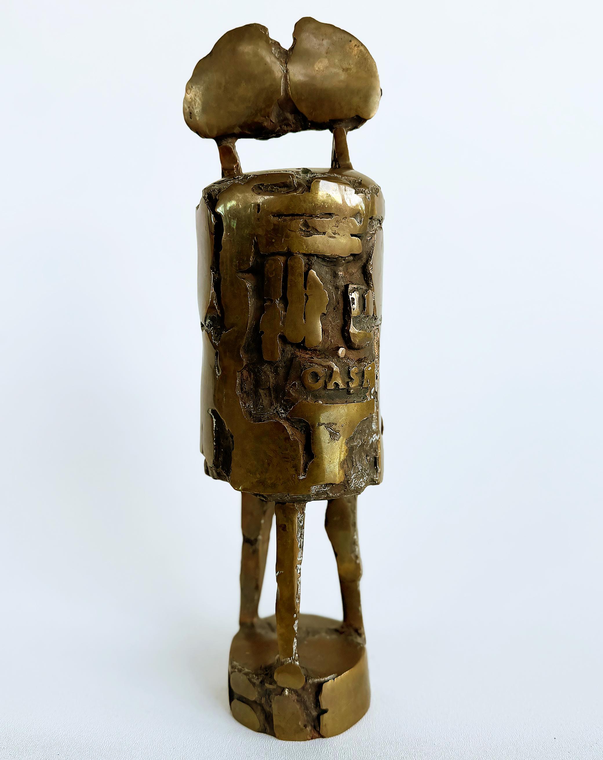 Americano Thomas Thomas McClure Scultura in bronzo astratta brutalista di metà secolo in vendita