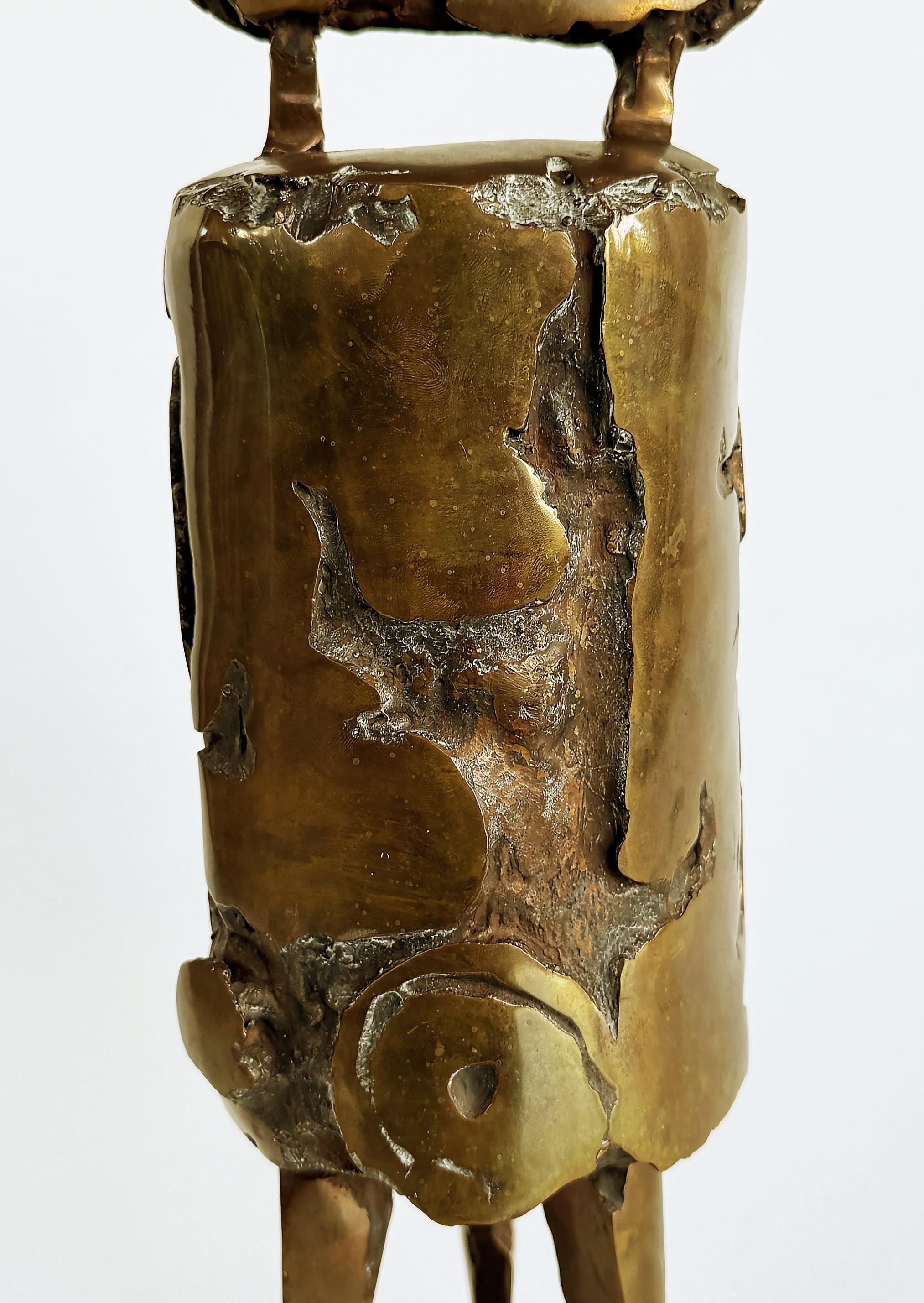 XX secolo Thomas Thomas McClure Scultura in bronzo astratta brutalista di metà secolo in vendita