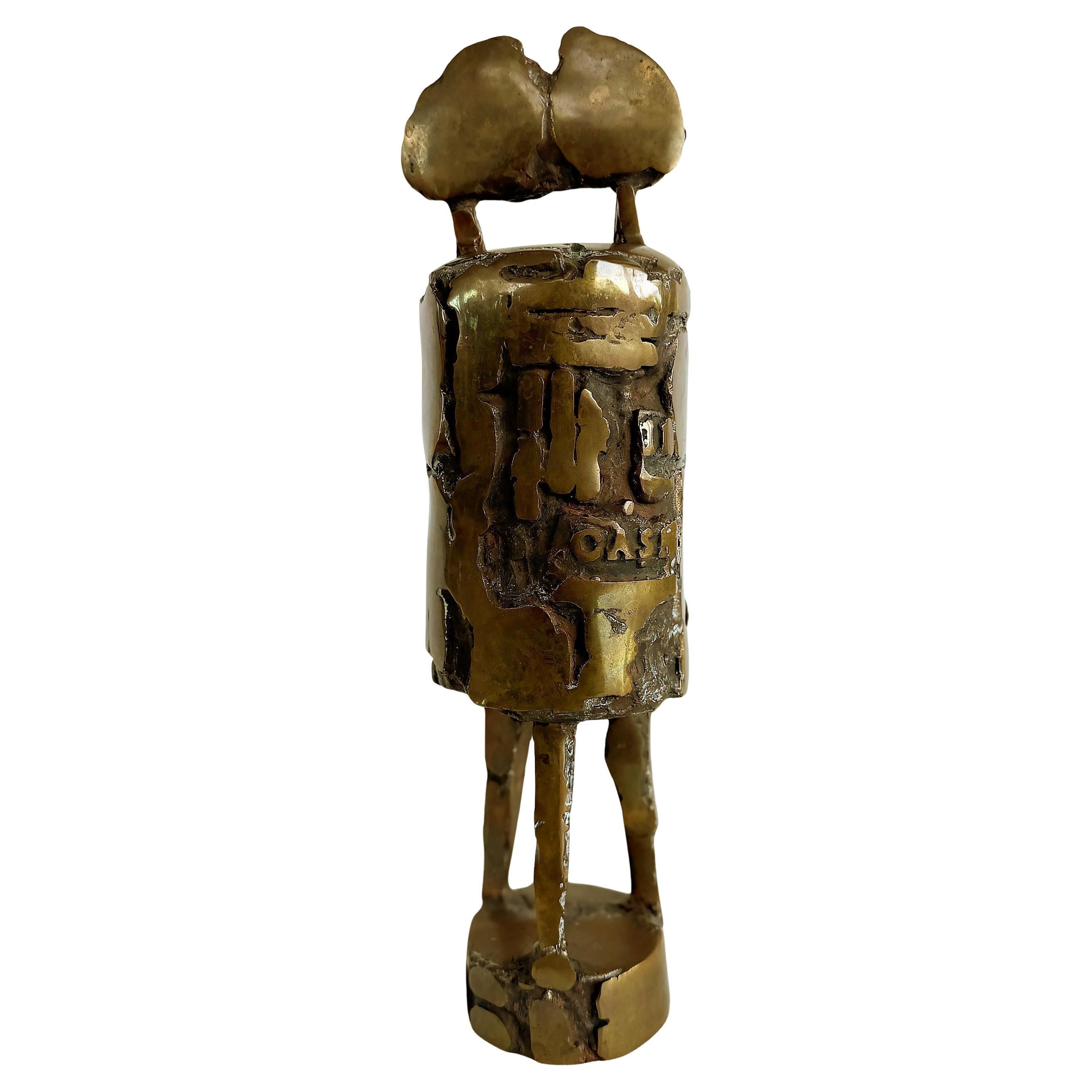 Thomas McClure Brutalist Mid-century Abstract Bronze Sculpture