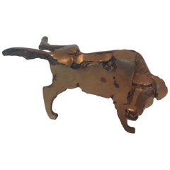Vintage Thomas McClure Signed Bronze Sculpture of a Dog