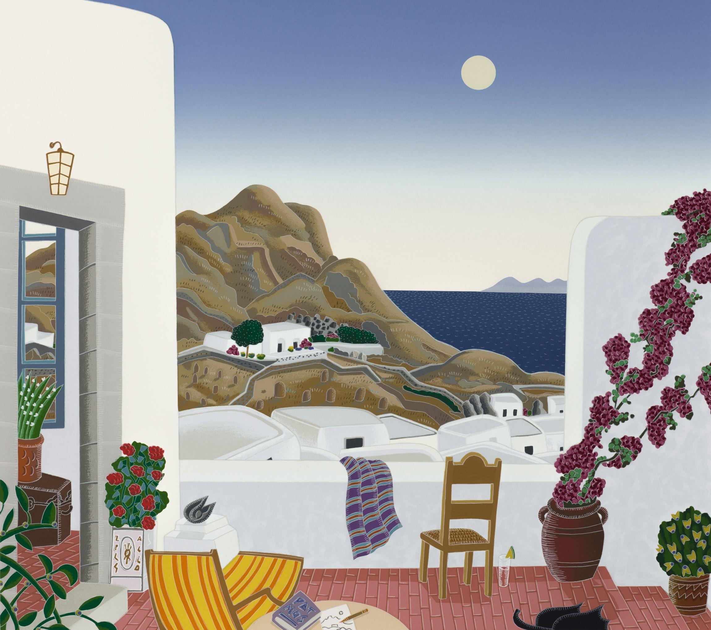 Chora Terrace (Patmos Suite) - Contemporary Print by Thomas McKnight