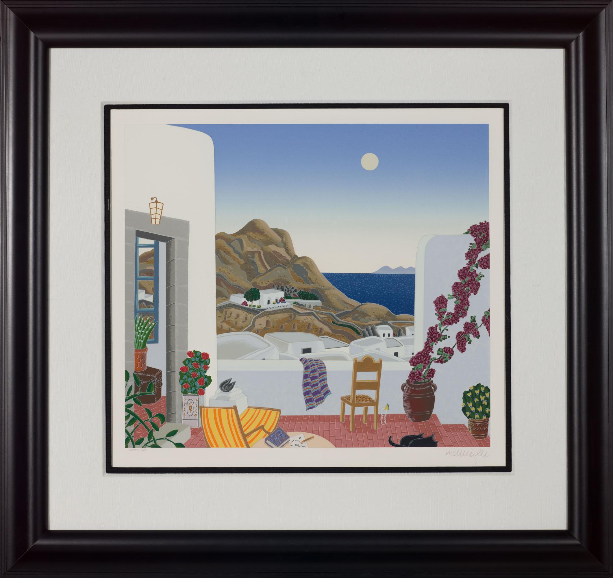 Thomas McKnight Landscape Print - Chora Terrace (Patmos Suite)