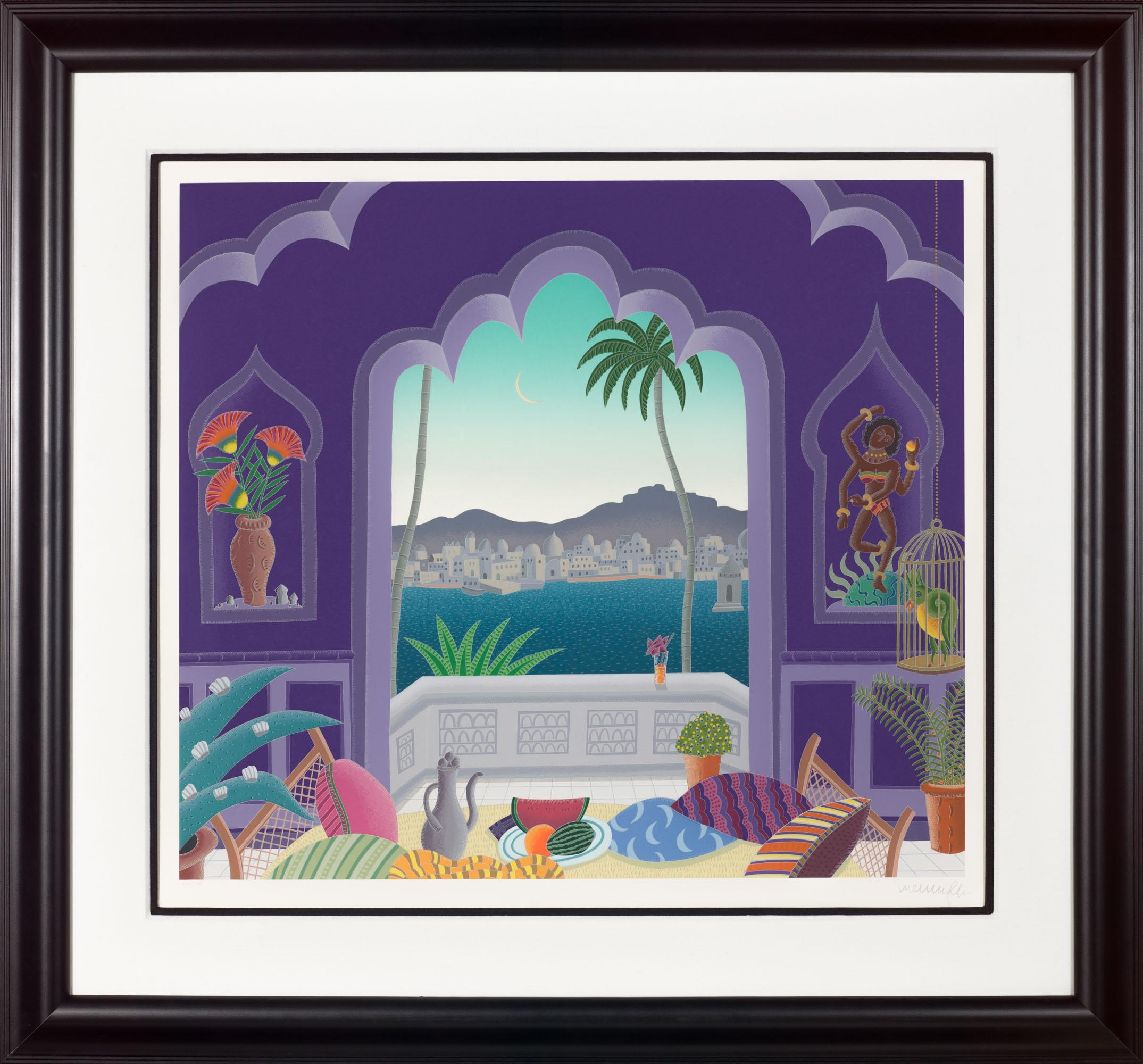 Thomas McKnight Interior Print – Pavillon am Jaipur-See