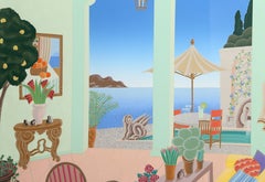 La Jolla, serigrafia Art Deco incorniciata di Thomas McKnight