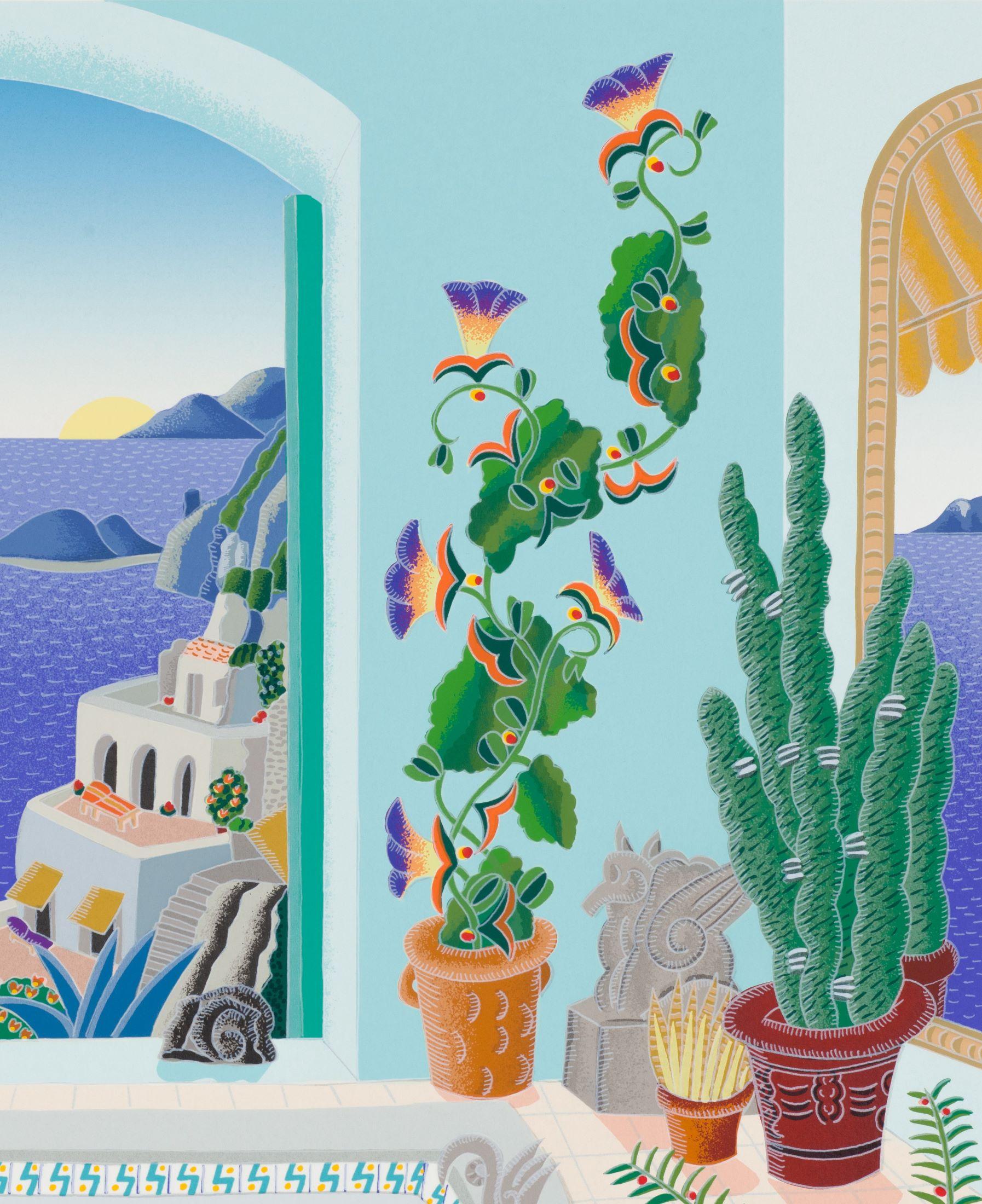 Positano Bath (Amalfi Coast) - Gray Interior Print by Thomas McKnight