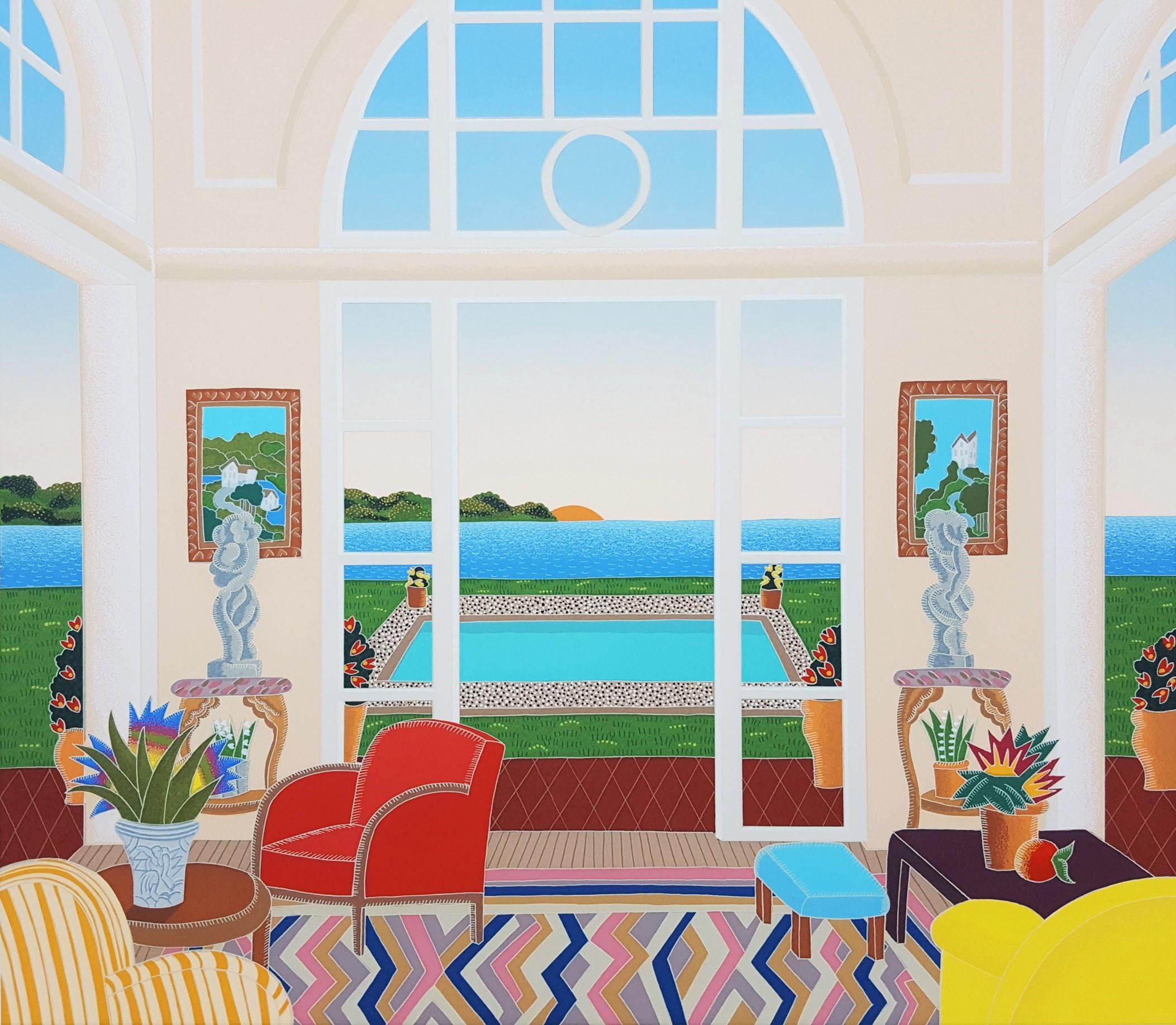 Sag Harbor /// Contemporary Thomas McKnight Screenprint Hamptons NY Modern Art